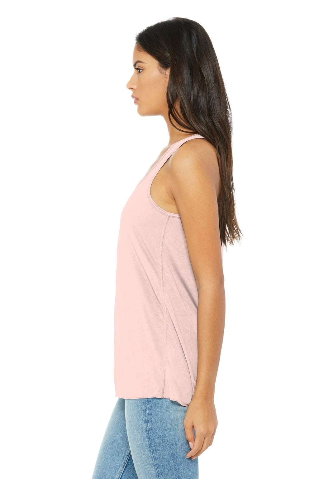 BELLA+CANVAS Women's Flowy Racerback Tank. BC8800 - Soft Pink - side