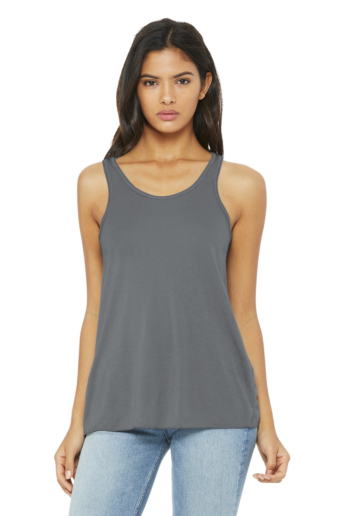 BELLA+CANVAS Women's Flowy Racerback Tank. BC8800 - Storm - front