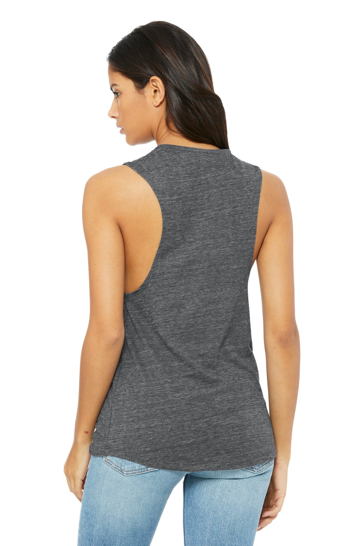 BELLA+CANVAS Women's Flowy Scoop Muscle Tank. BC8803 - Asphalt Slub - back