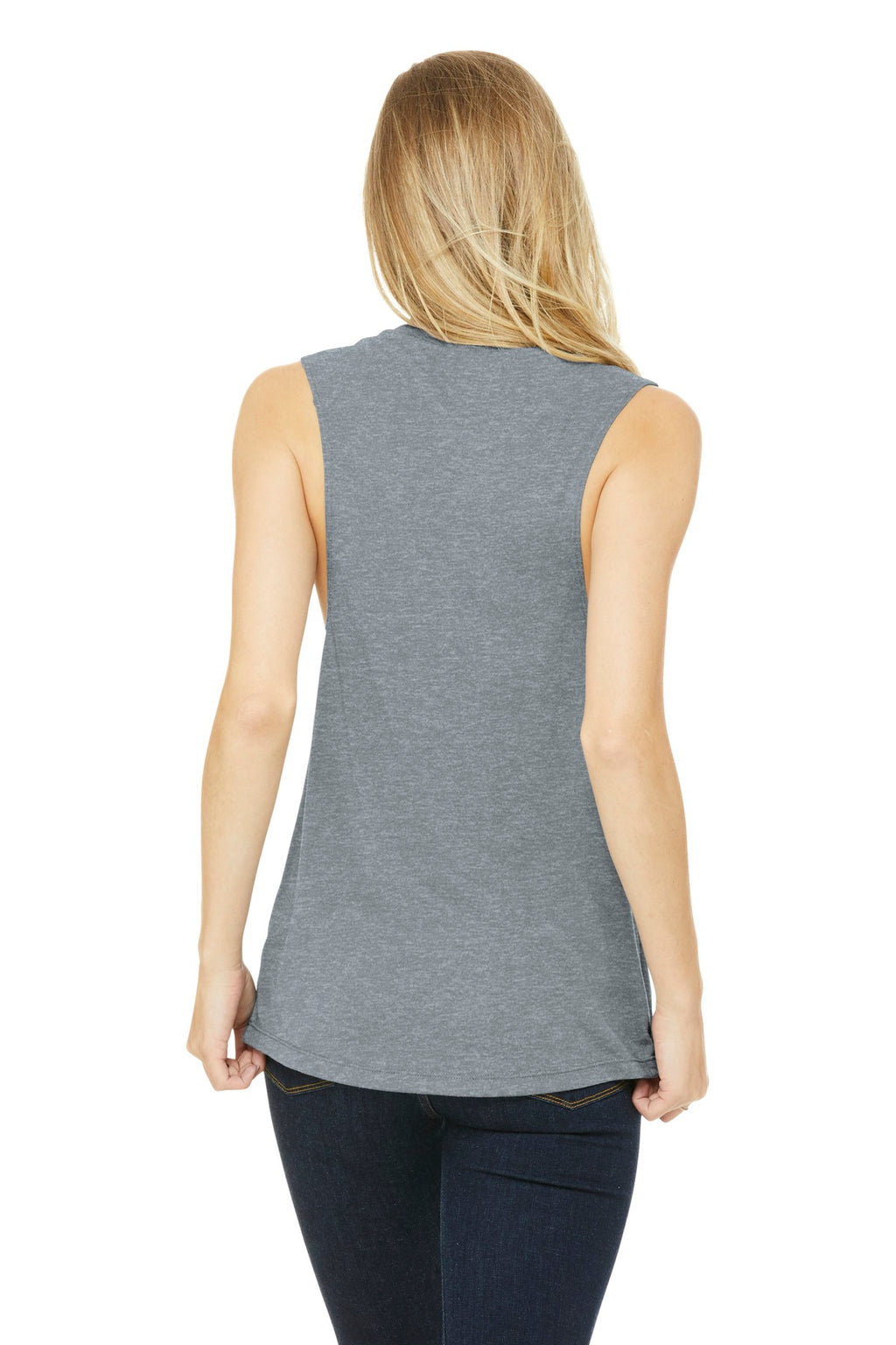 BELLA+CANVAS Women's Flowy Scoop Muscle Tank. BC8803 - Athletic Heather - back