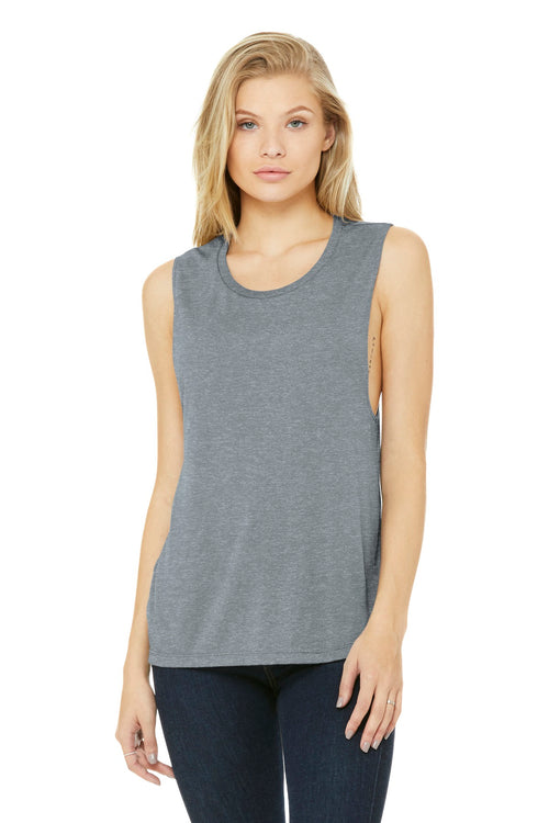 BELLA+CANVAS Women's Flowy Scoop Muscle Tank. BC8803 - Athletic Heather - front