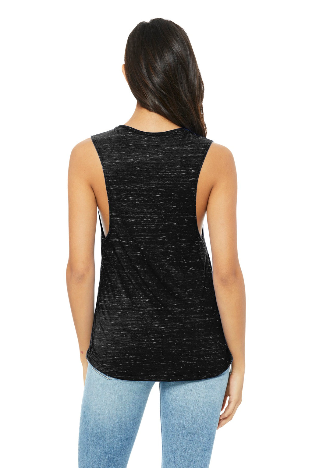 BELLA+CANVAS Women's Flowy Scoop Muscle Tank. BC8803 - Black Marble - back