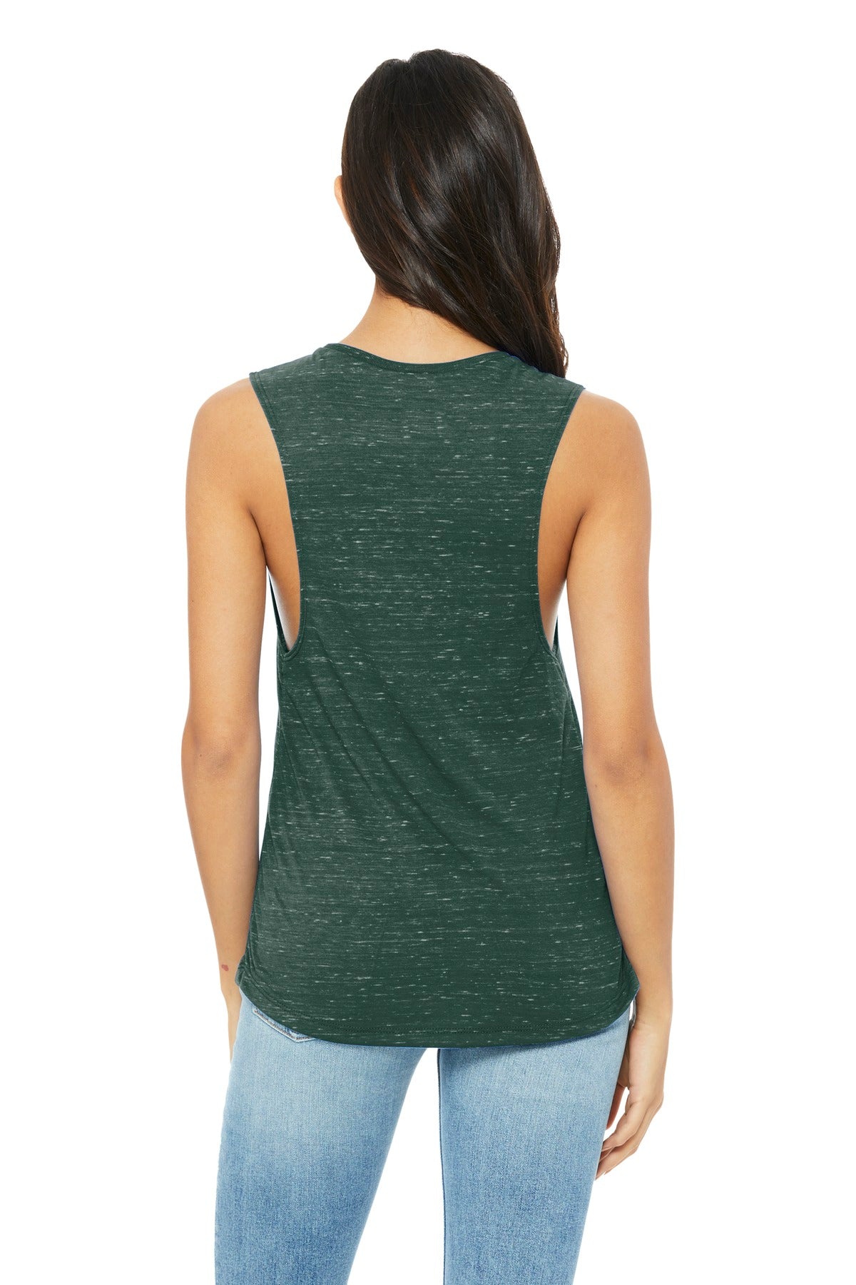 BELLA+CANVAS Women's Flowy Scoop Muscle Tank. BC8803 - Forest Marble - back