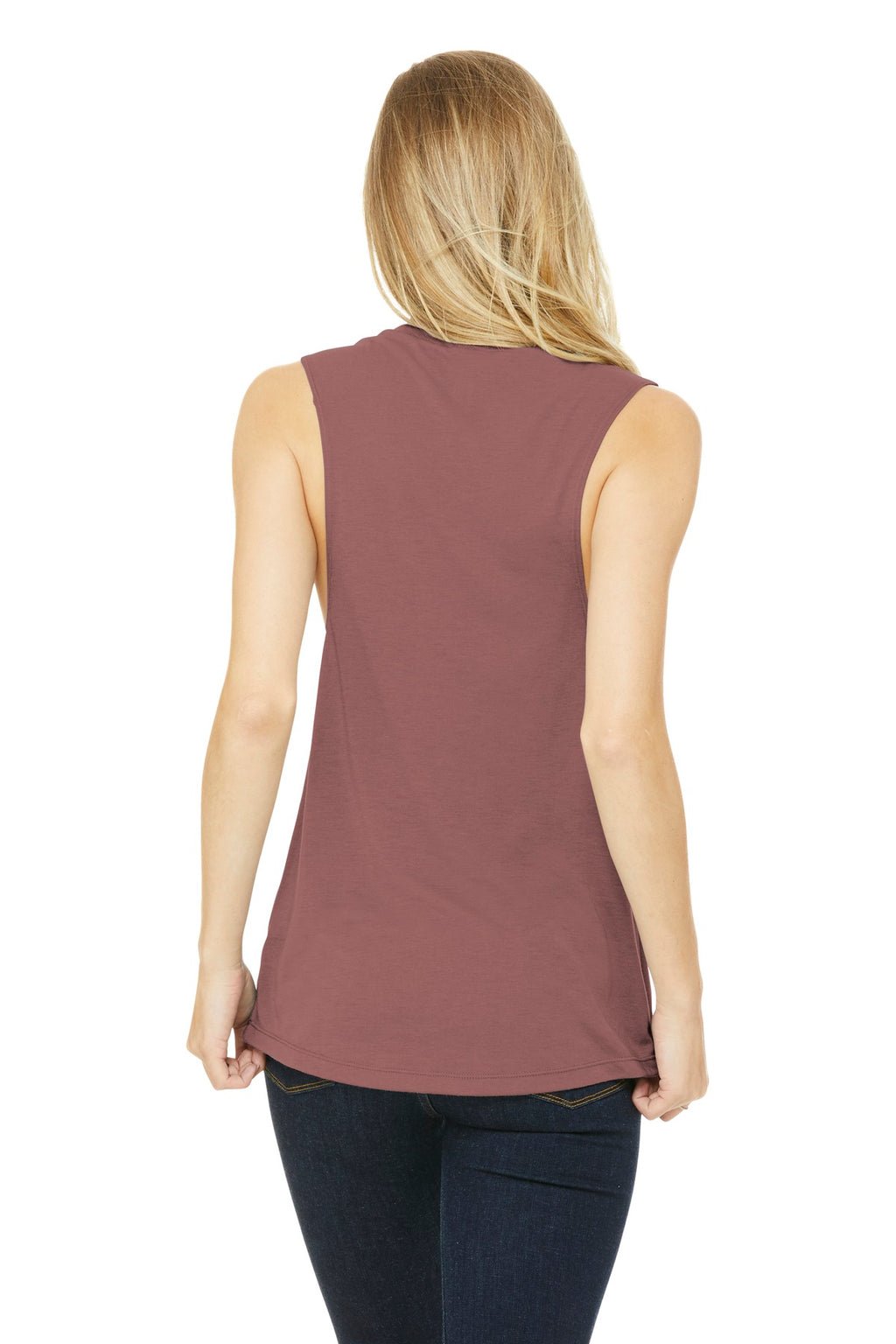 BELLA+CANVAS Women's Flowy Scoop Muscle Tank. BC8803 - Mauve - back