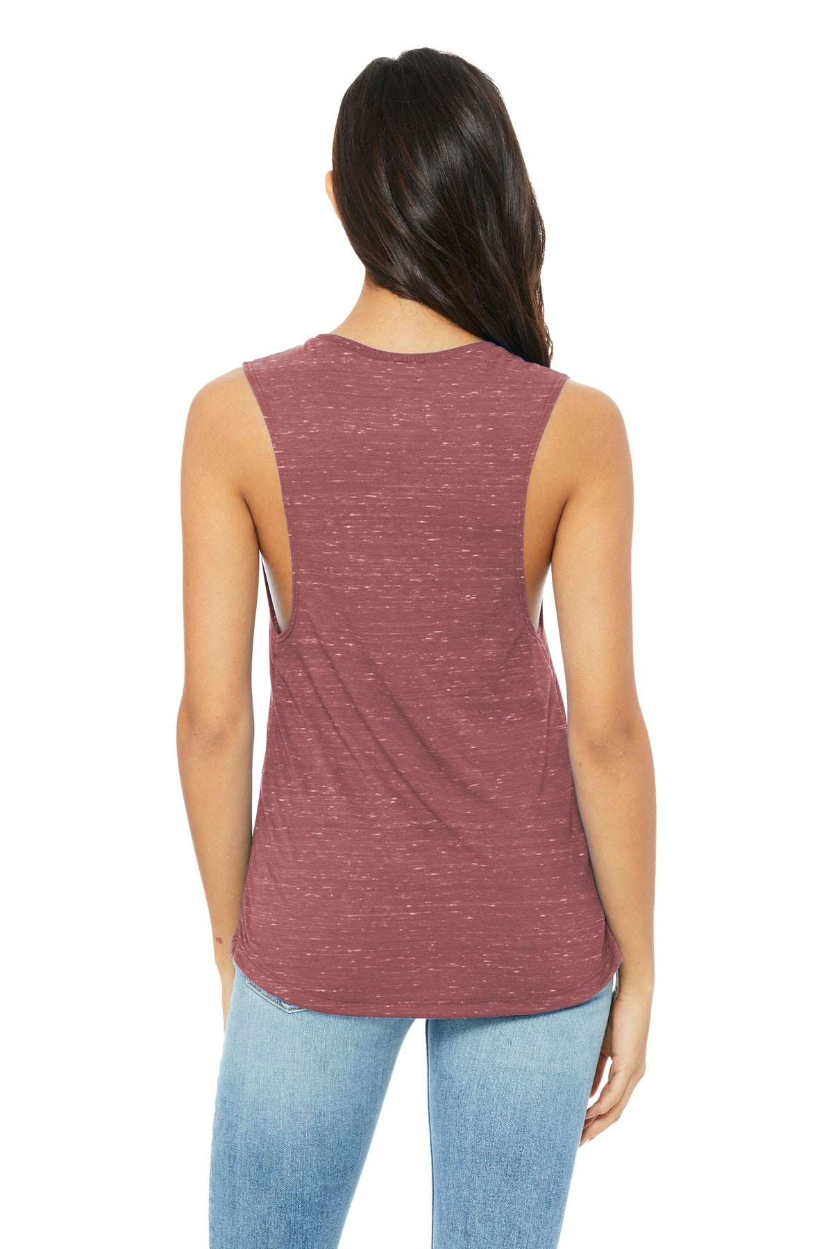 BELLA+CANVAS Women's Flowy Scoop Muscle Tank. BC8803 - Mauve Marble - back