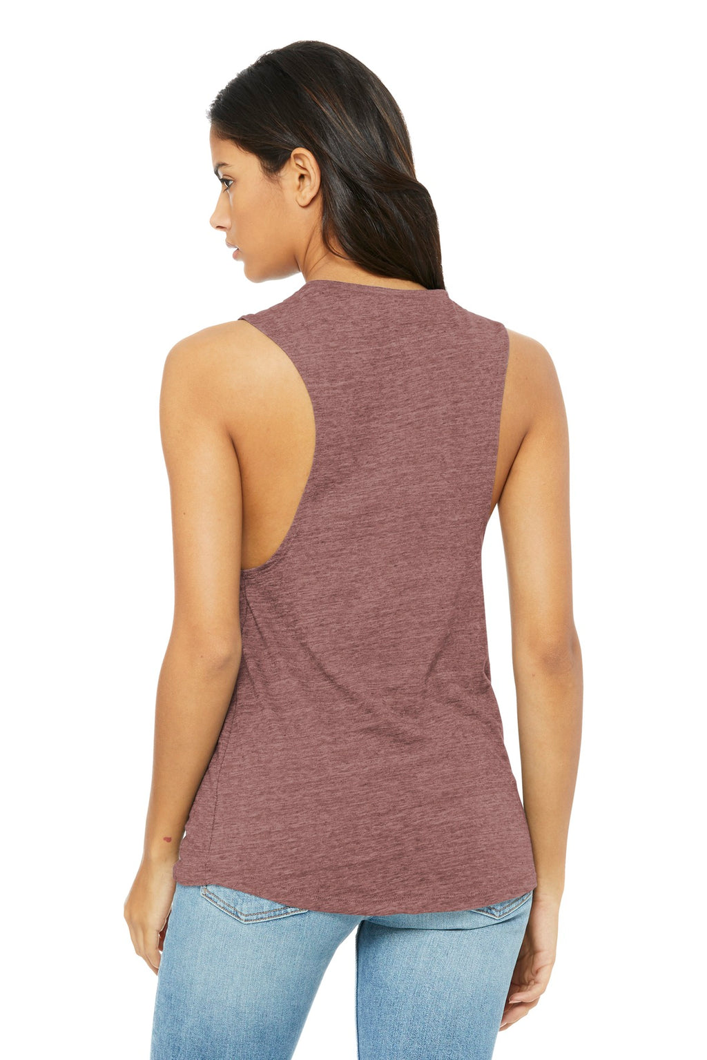 BELLA+CANVAS Women's Flowy Scoop Muscle Tank. BC8803 - Mauve Slub - back