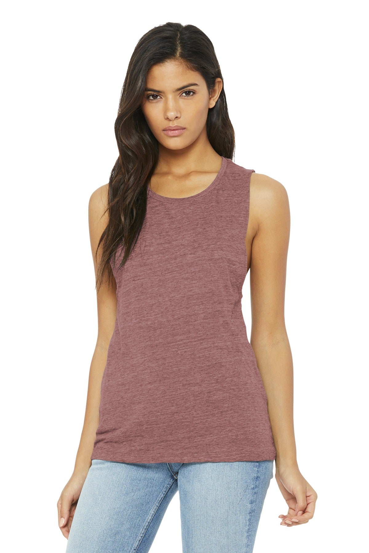 BELLA+CANVAS Women's Flowy Scoop Muscle Tank. BC8803 - Mauve Slub - front