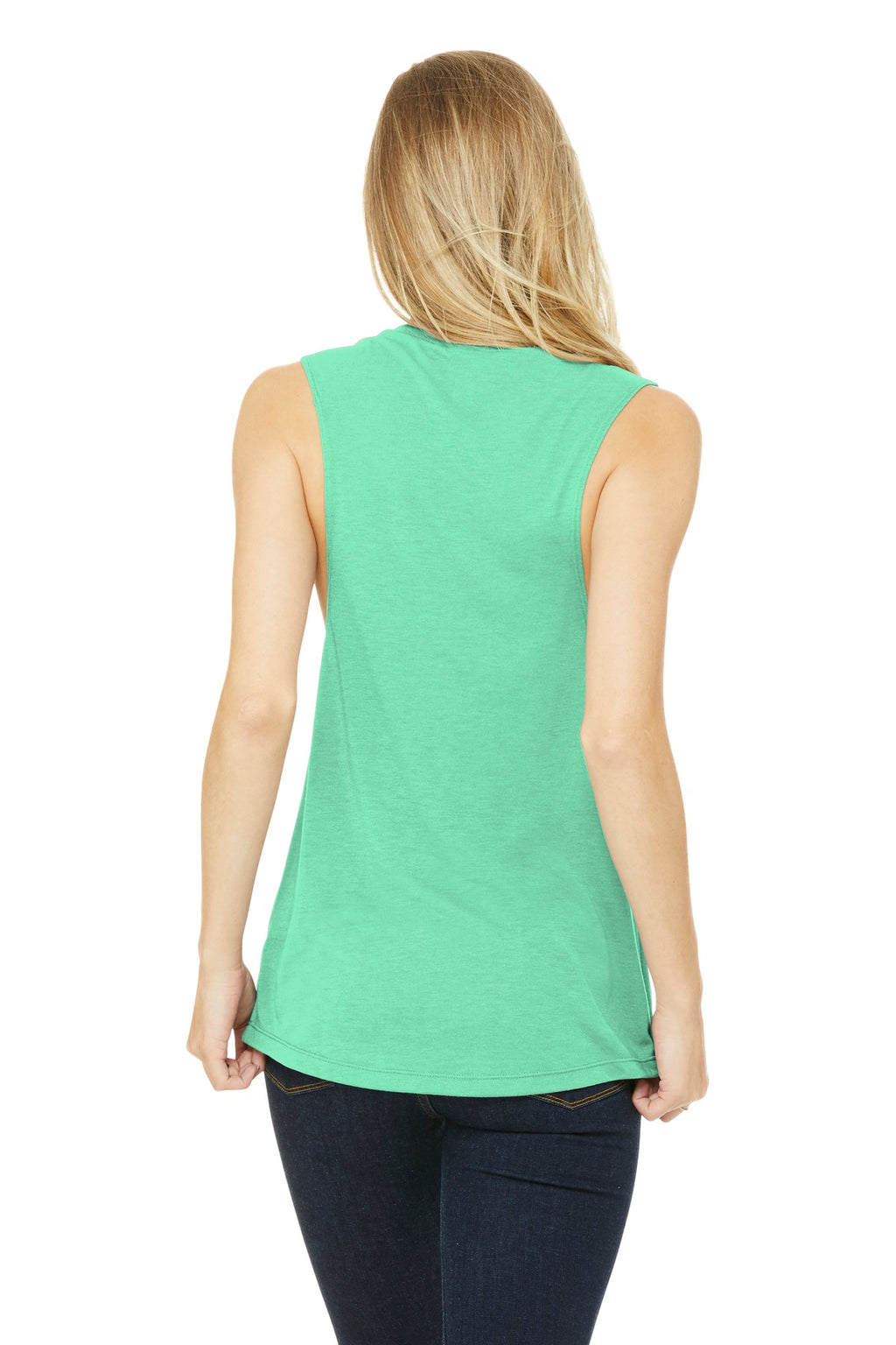 BELLA+CANVAS Women's Flowy Scoop Muscle Tank. BC8803 - Mint - back