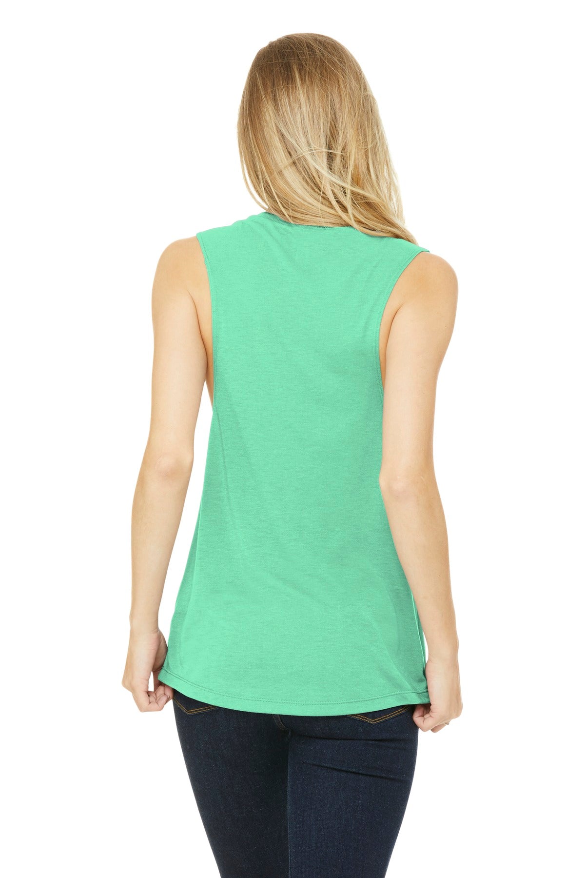 BELLA+CANVAS Women's Flowy Scoop Muscle Tank. BC8803 - Mint - back