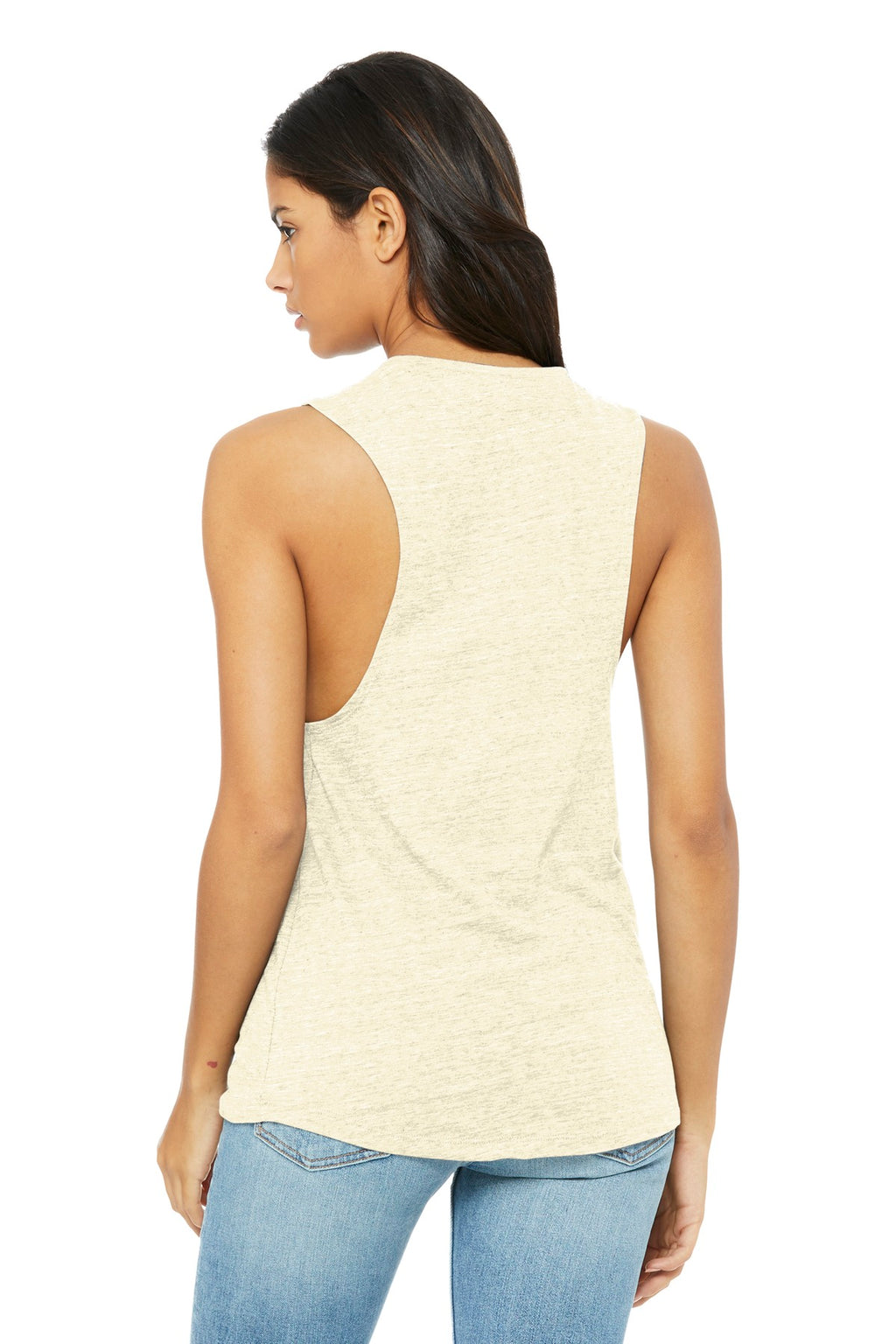 BELLA+CANVAS Women's Flowy Scoop Muscle Tank. BC8803 - Natural Slub - back