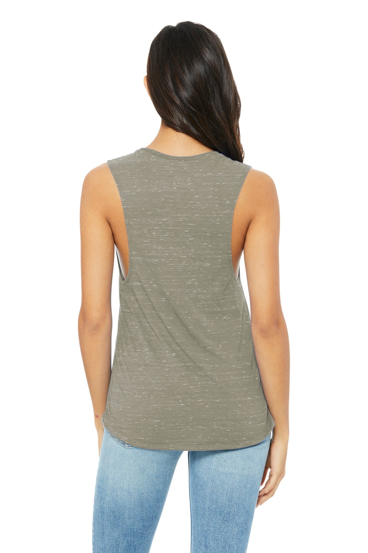 BELLA+CANVAS Women's Flowy Scoop Muscle Tank. BC8803 - Stone Marble - back
