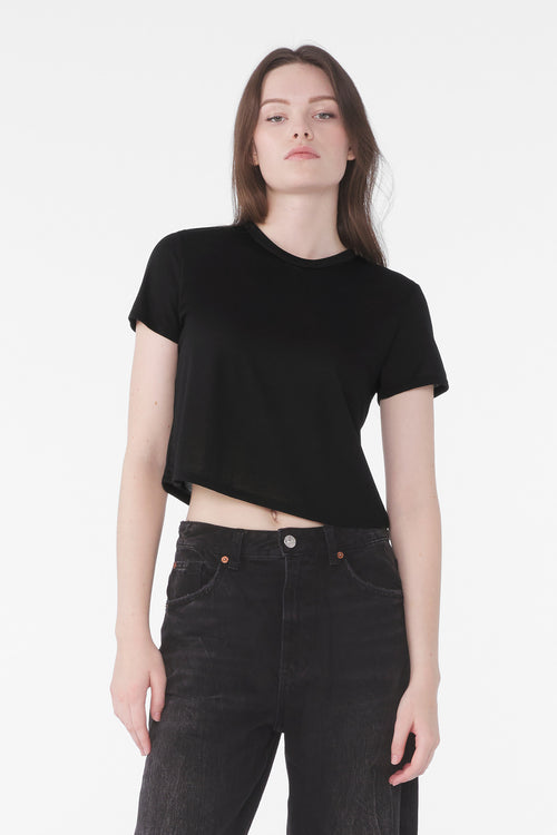 BELLA+CANVAS Women's Flowy Cropped Tee BC8882 - Black - front