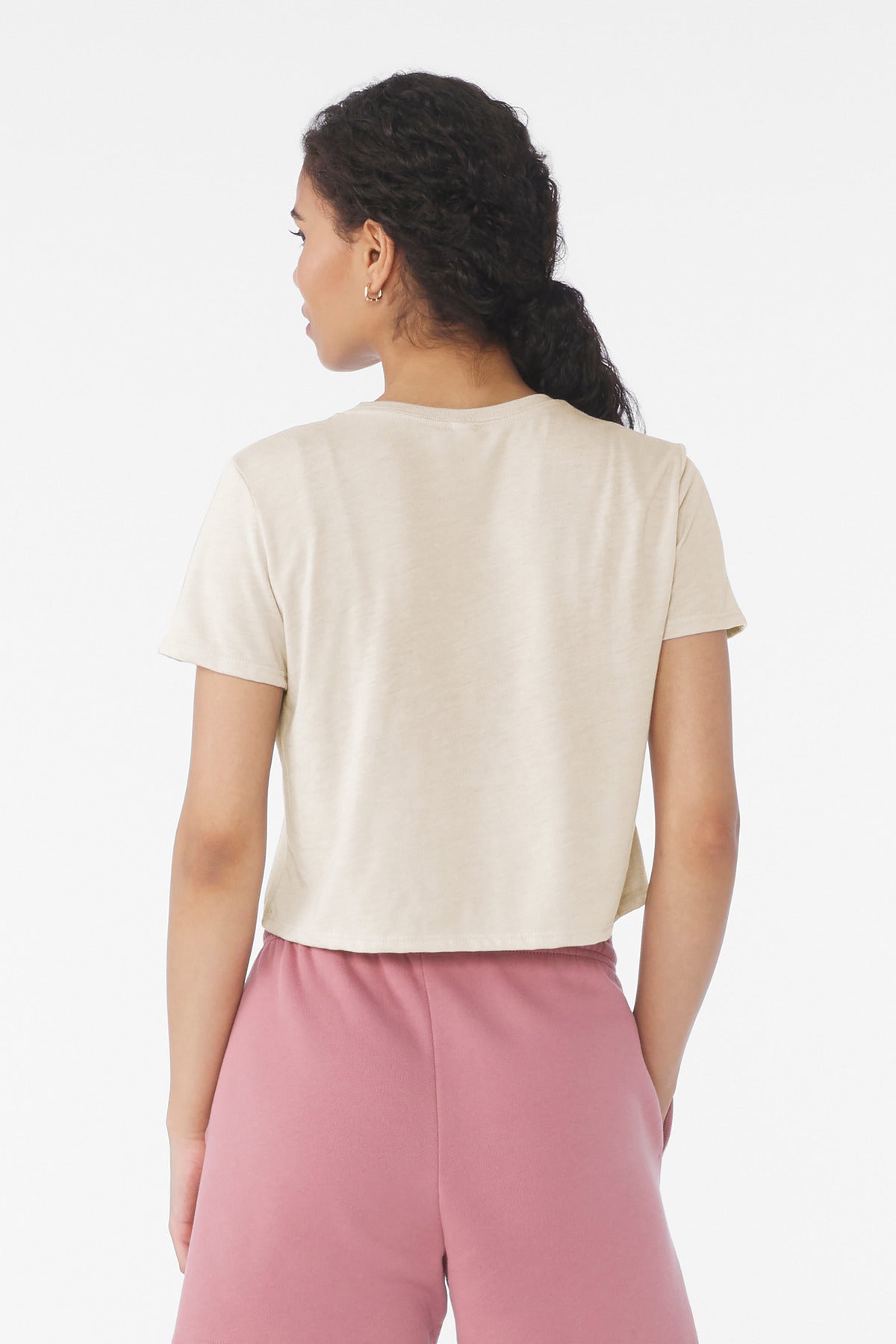 BELLA+CANVAS Women's Flowy Cropped Tee BC8882 - Heather Dust - back