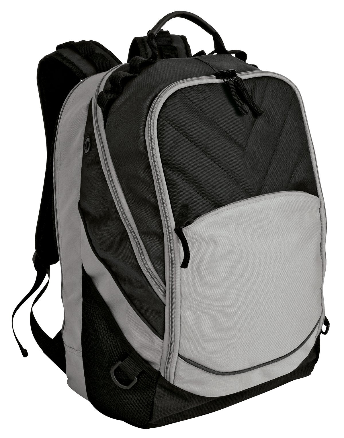 Port Authority Xcape Computer Backpack. BG100 - Black/ Grey - front