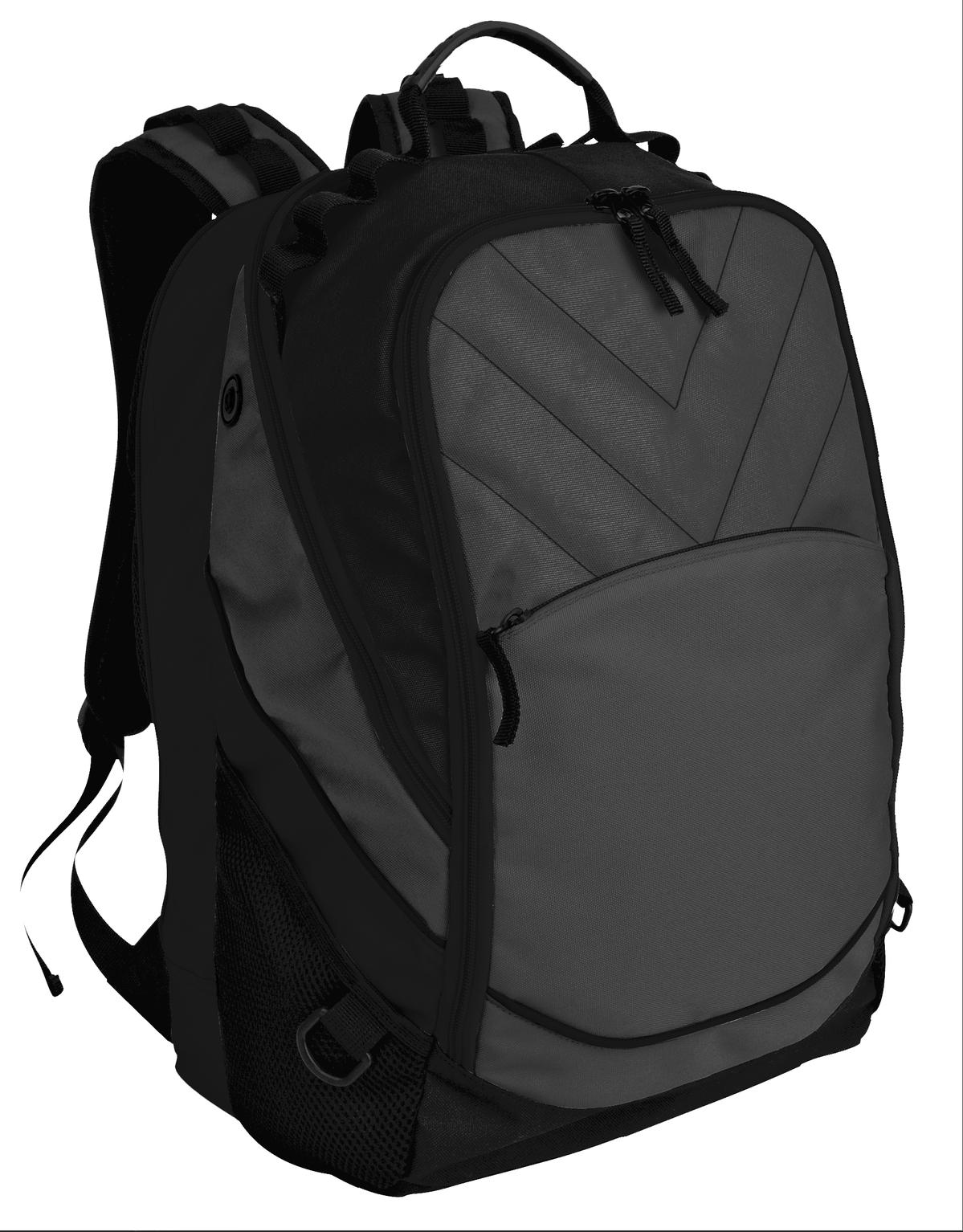Port Authority Xcape Computer Backpack. BG100 - Dark Charcoal/ Black - front