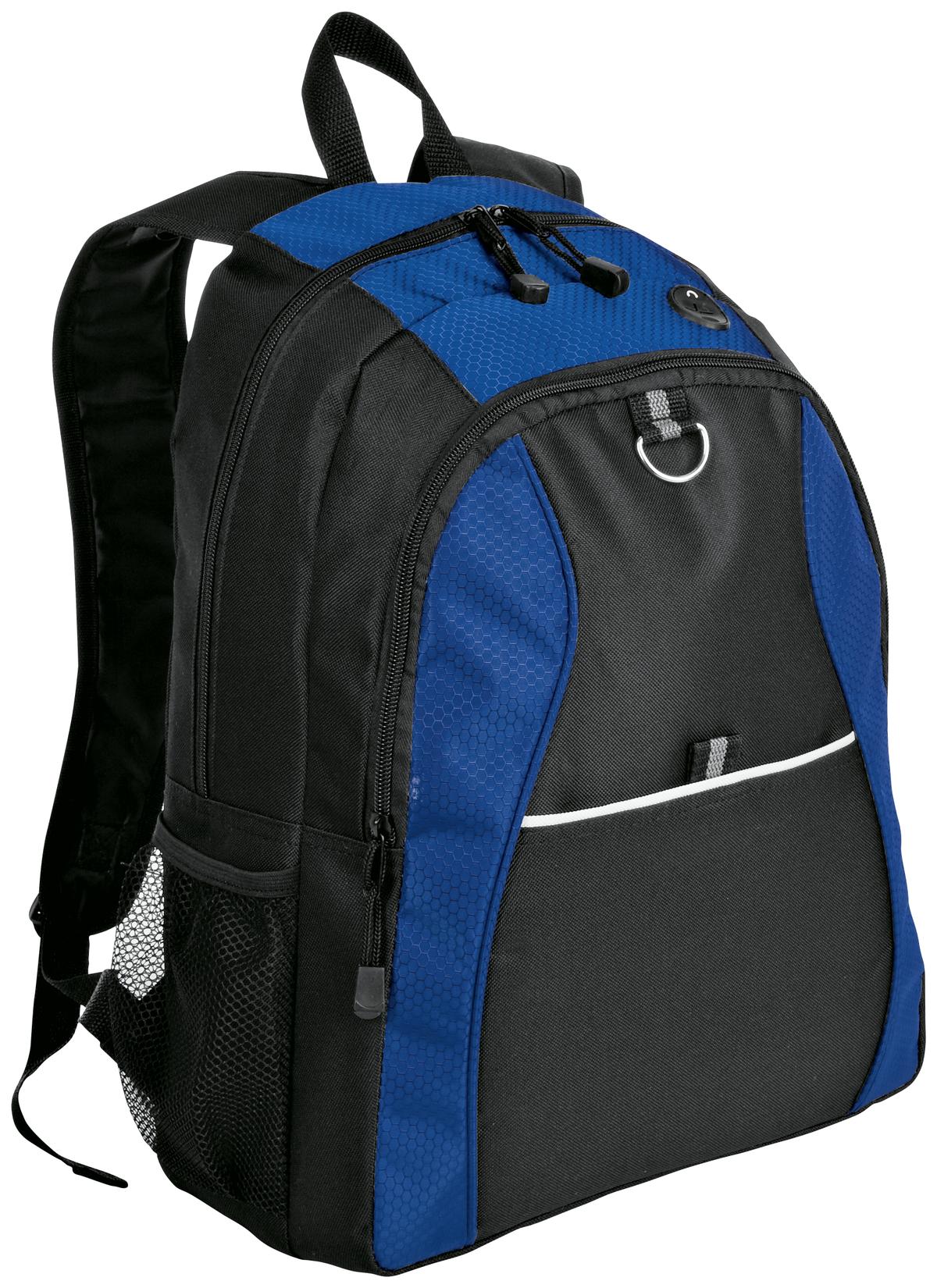 Port Authority Contrast Honeycomb Backpack. BG1020 - Twilight Blue/ Black - front
