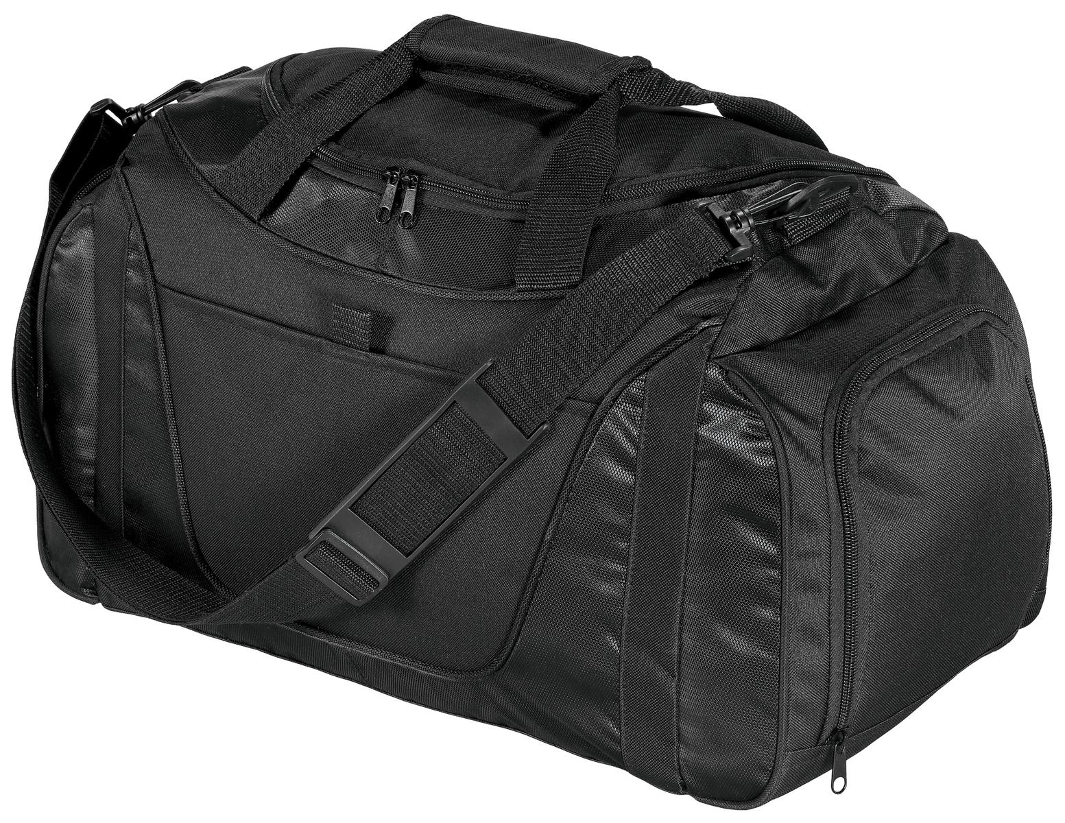 Port Authority - Small Two-Tone Duffel. BG1040 - Black/ Black - front