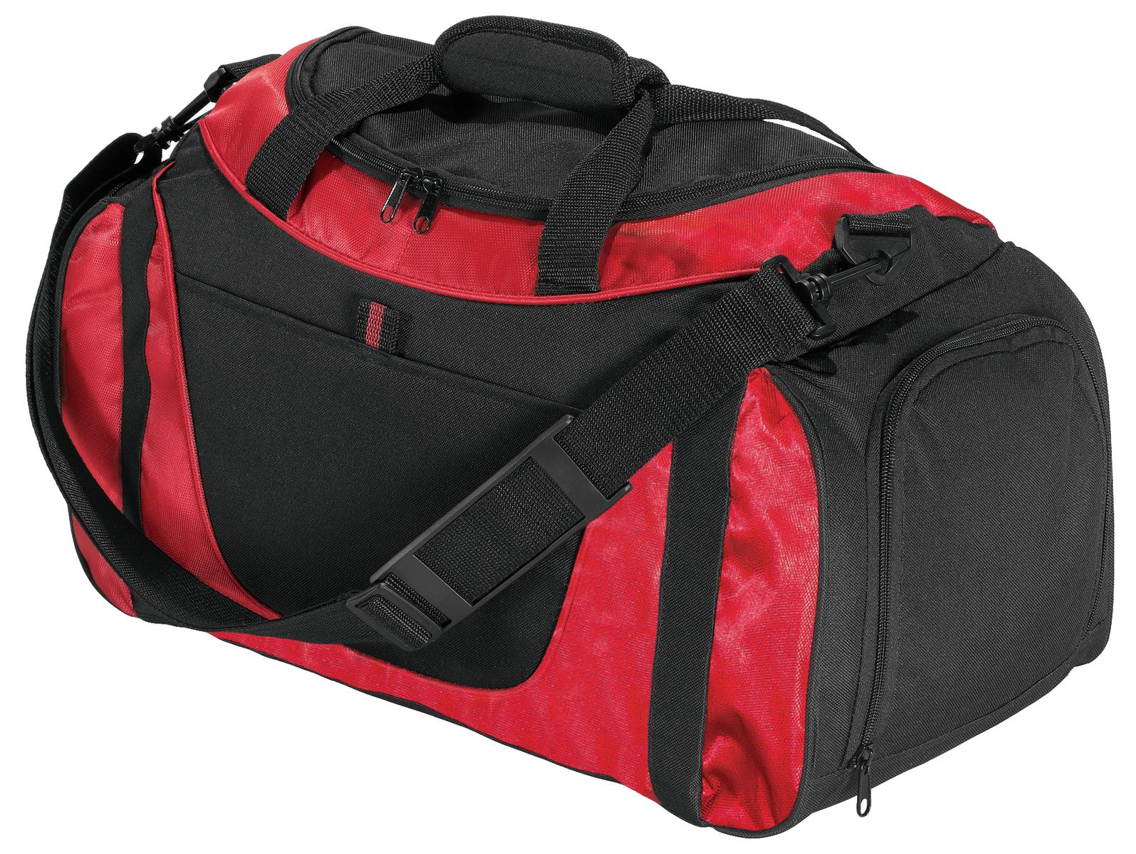 Port Authority - Small Two-Tone Duffel. BG1040 - Red/ Black - front
