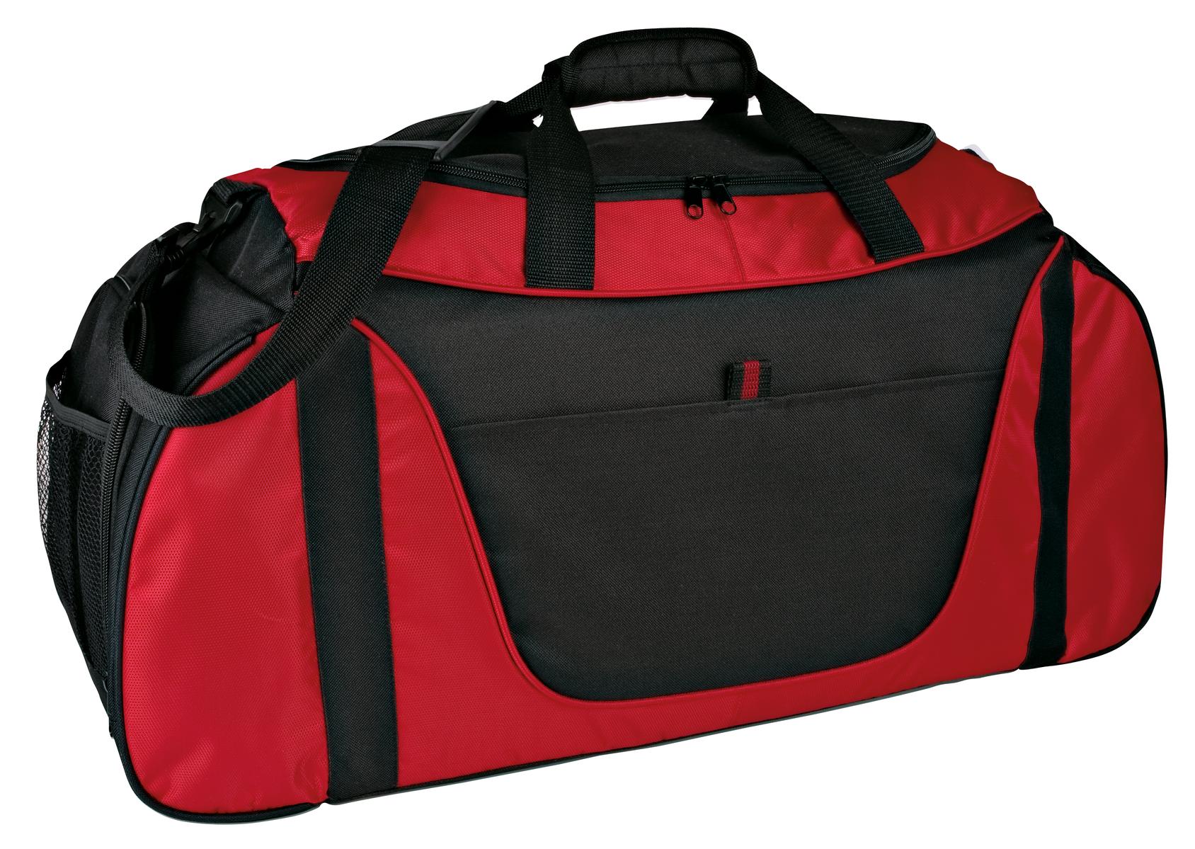 Port Authority Medium Two-Tone Duffel. BG1050 - Red/ Black - front