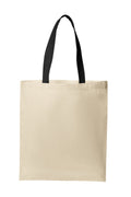 Port Authority Core Cotton Tote BG1500 - Natural/ Deep Black - front