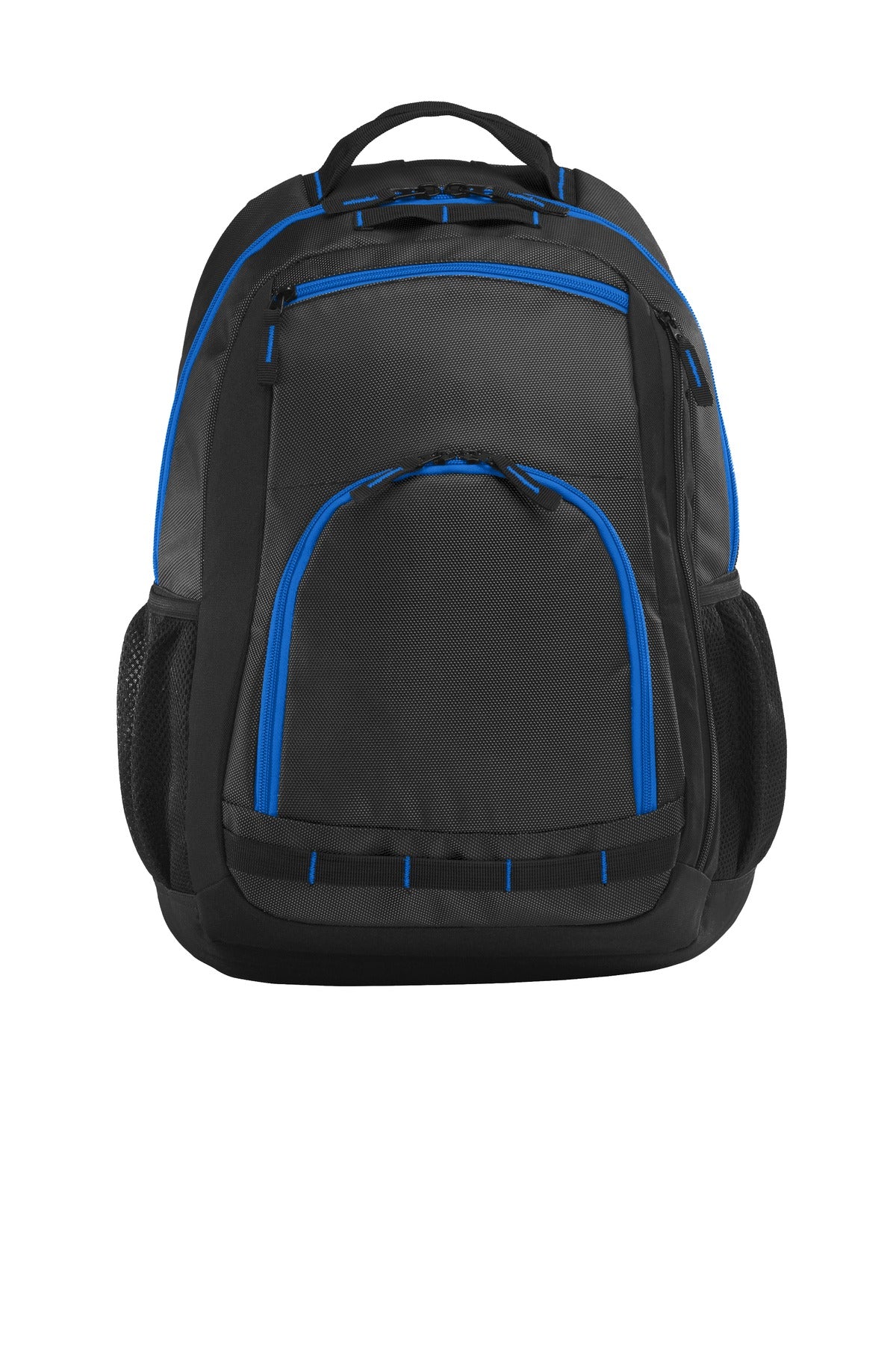 Port Authority Xtreme Backpack. BG207 - Dark Grey/ Black/ Shock Blue - front