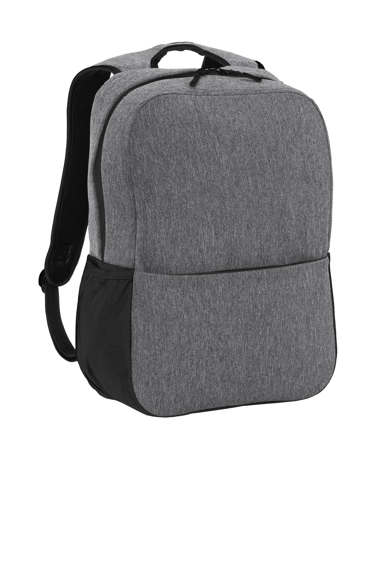 Port Authority Access Square Backpack. BG218 - Heather Grey/ Black - front