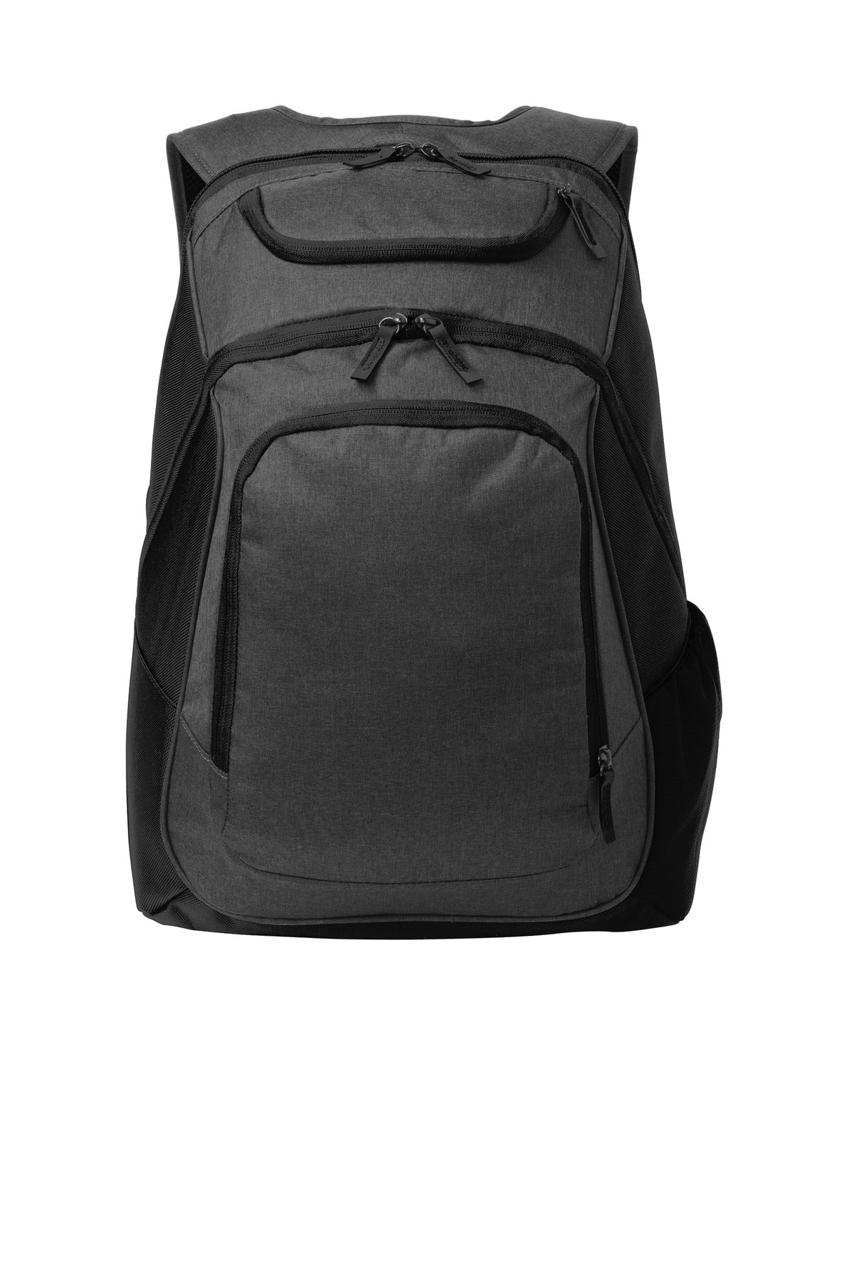 Port Authority Exec Backpack. BG223 - Graphite Heather/ Black - front
