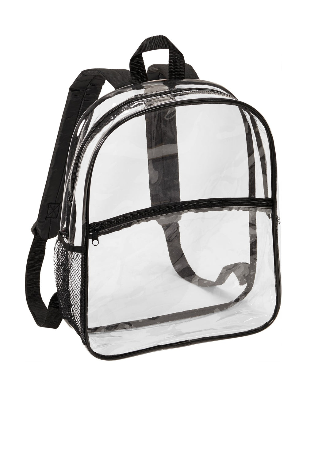 Port Authority Clear Backpack BG230 - Clear/ Black - front