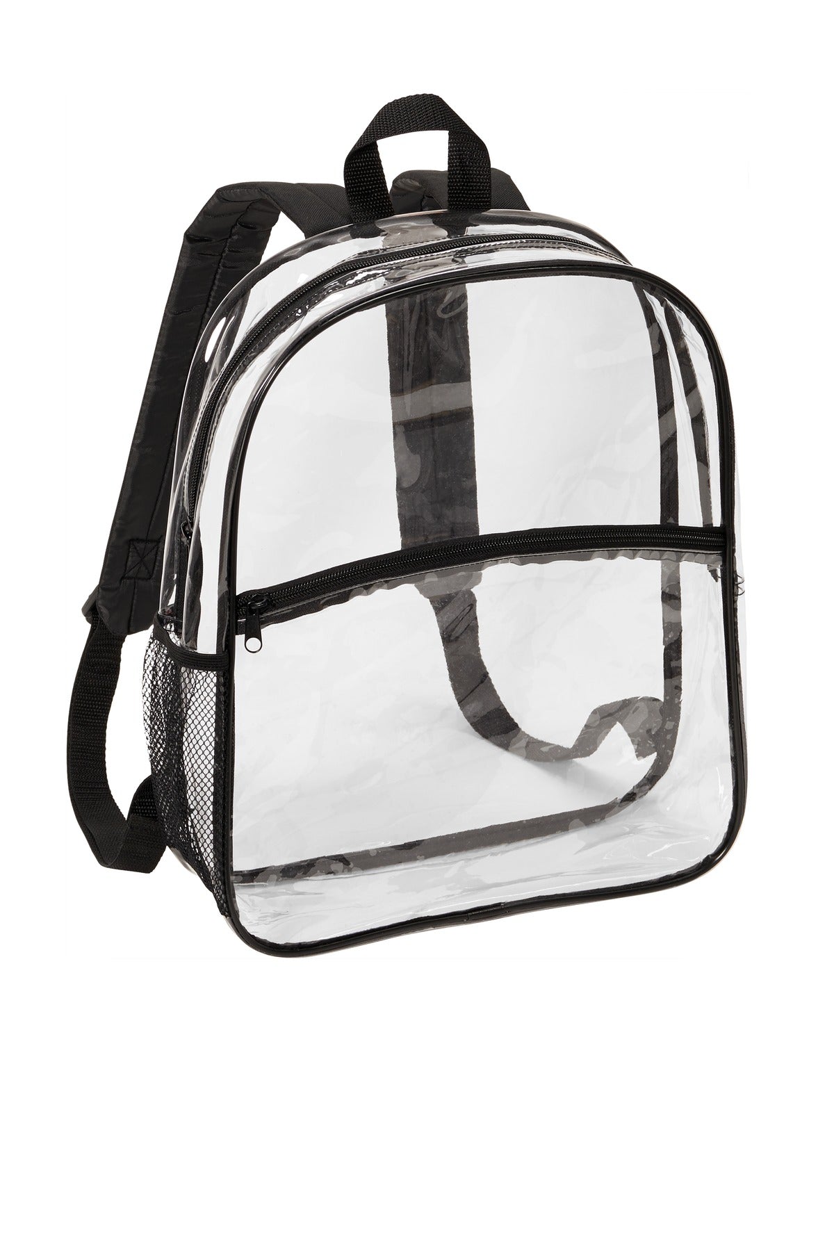 Port Authority Clear Backpack BG230 - Clear/ Black - front