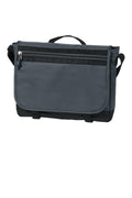 DISCONTINUED Port Authority Nailhead Messenger. BG301 - Smoke Grey/ Nearly Black - front