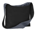 Port Authority Cotton Canvas Sling Bag. BG405 - Black/ Charcoal - front