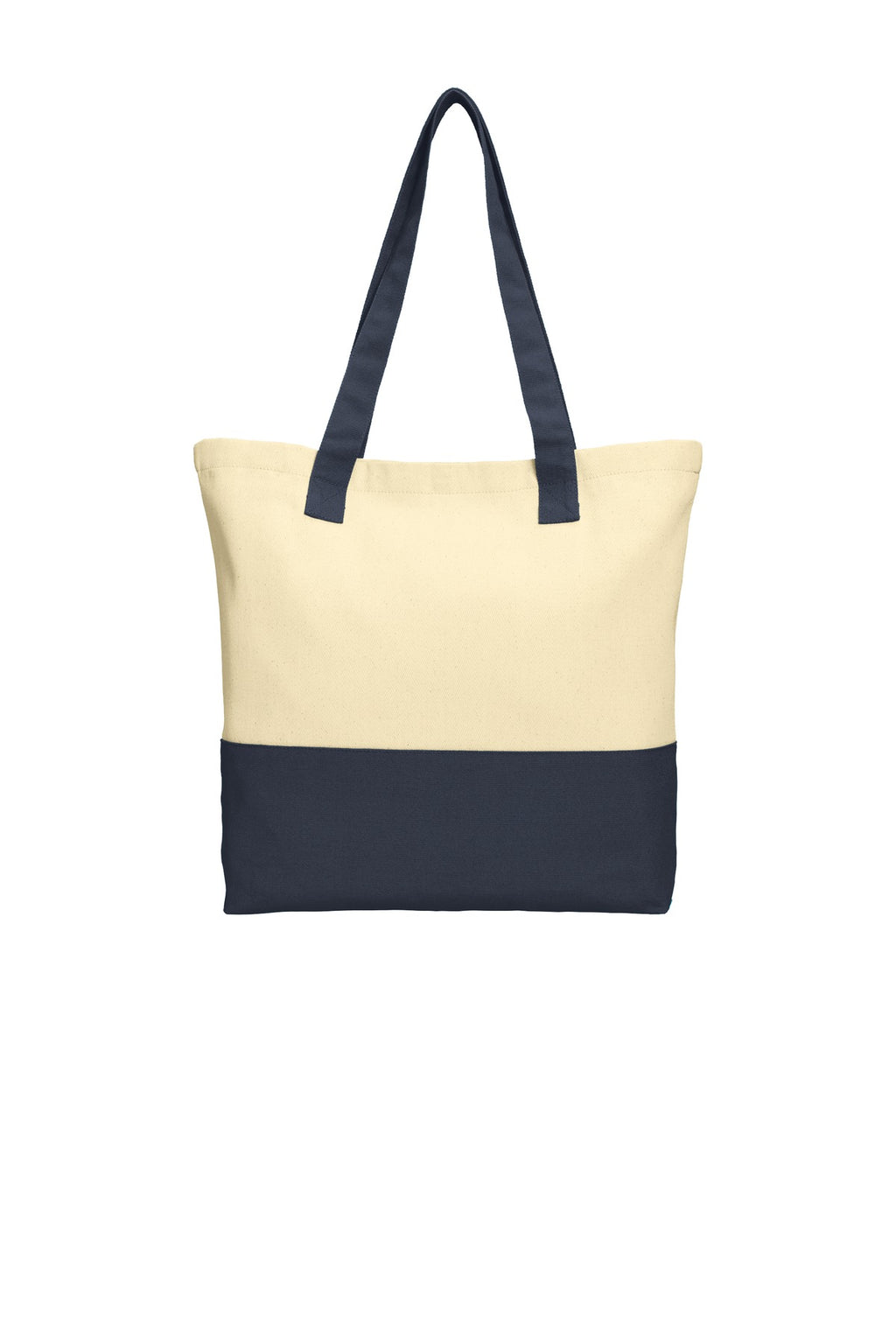 Port Authority Colorblock Cotton Tote. BG414 - Natural/ Navy - back