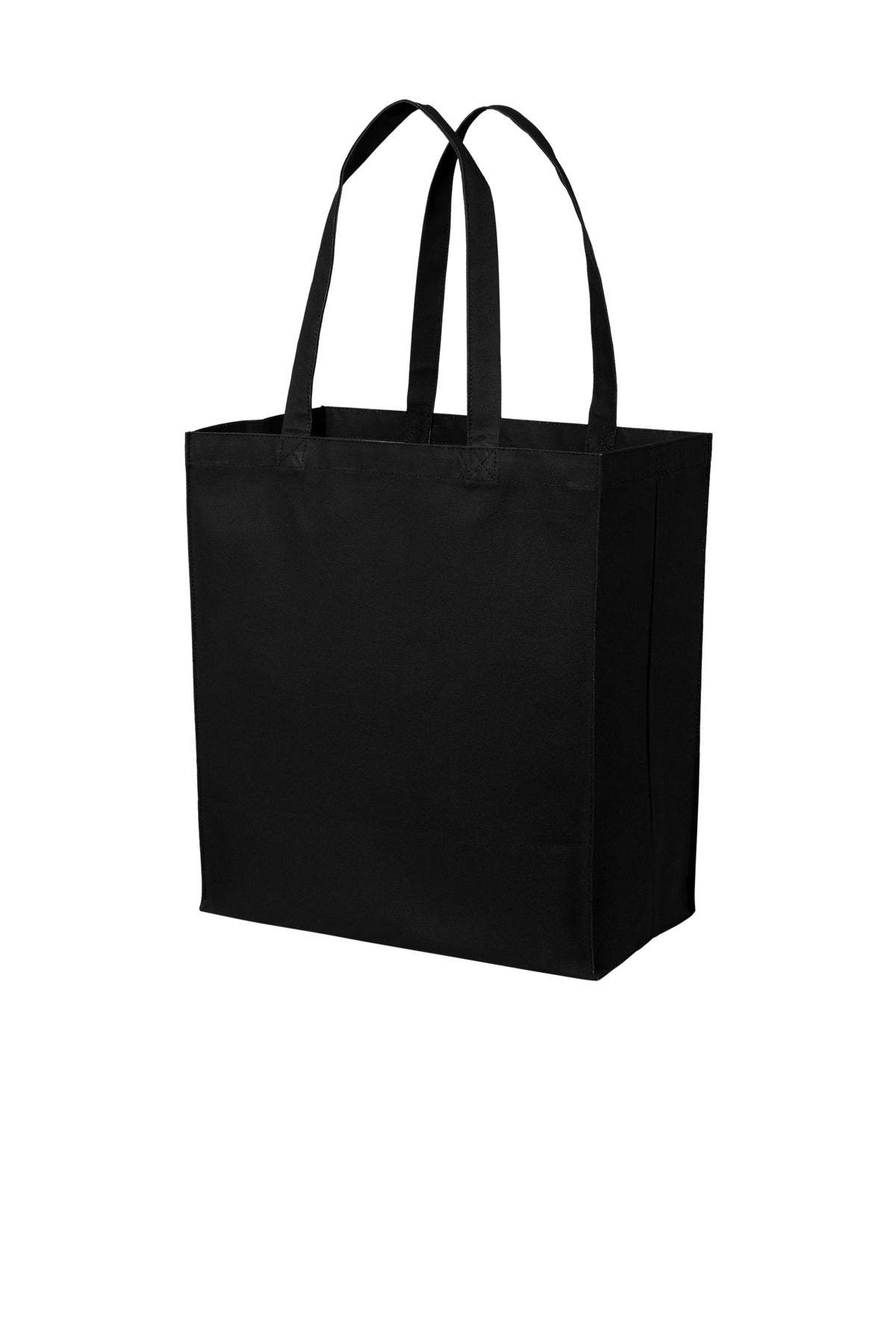 Port Authority Cotton Canvas Over-the-Shoulder Tote BG426 - Deep Black - front