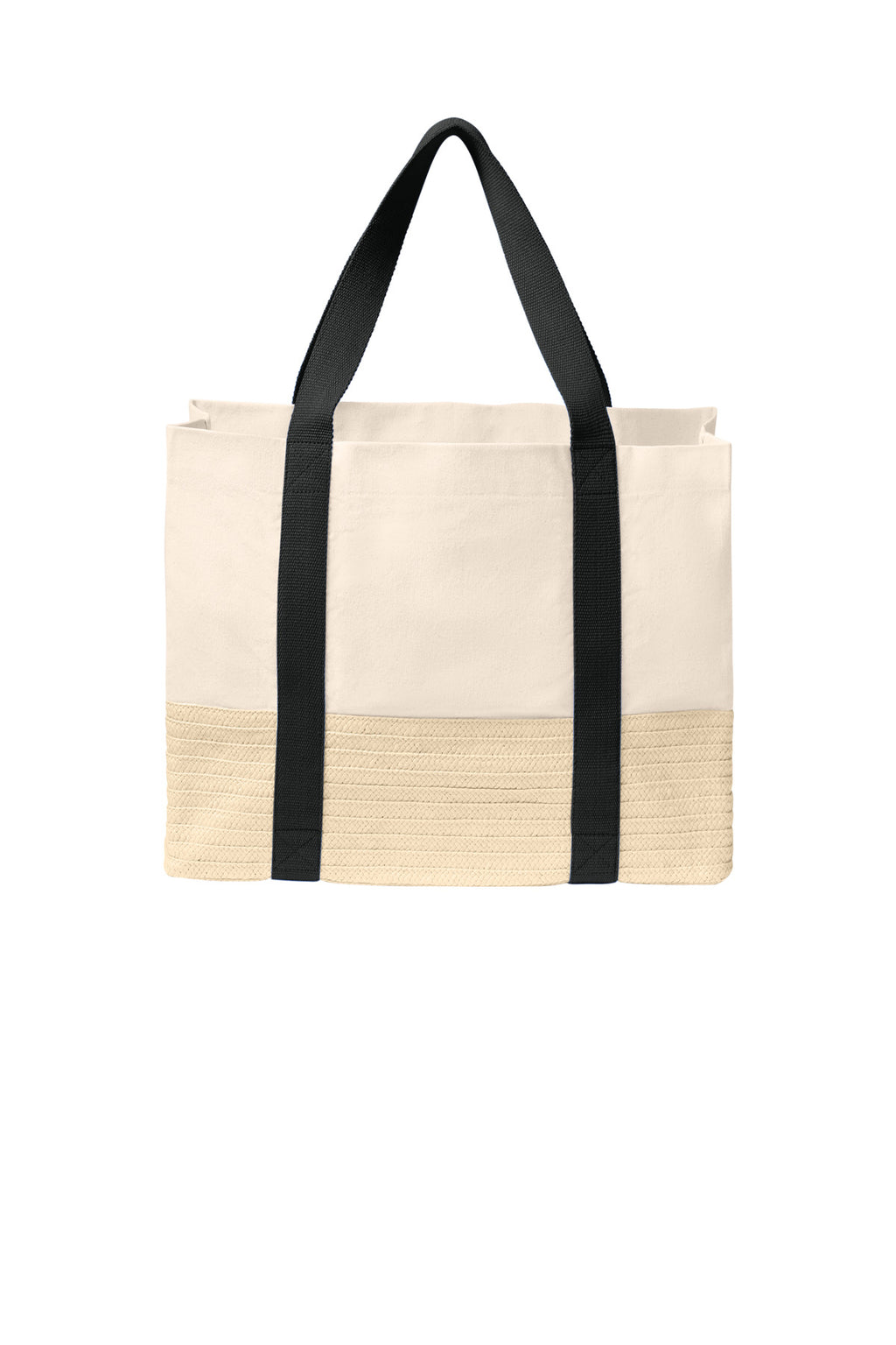 Port Authority Straw Market Tote BG450 - Deep Black - back