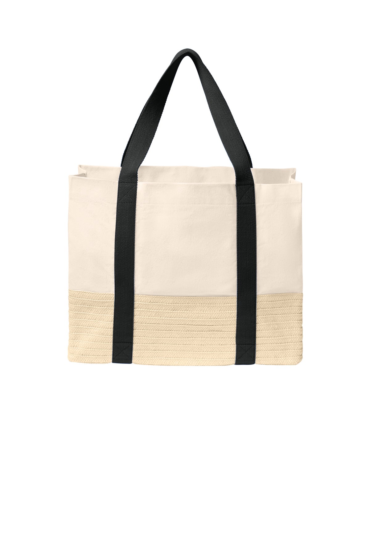 Port Authority Straw Market Tote BG450 - Deep Black - back