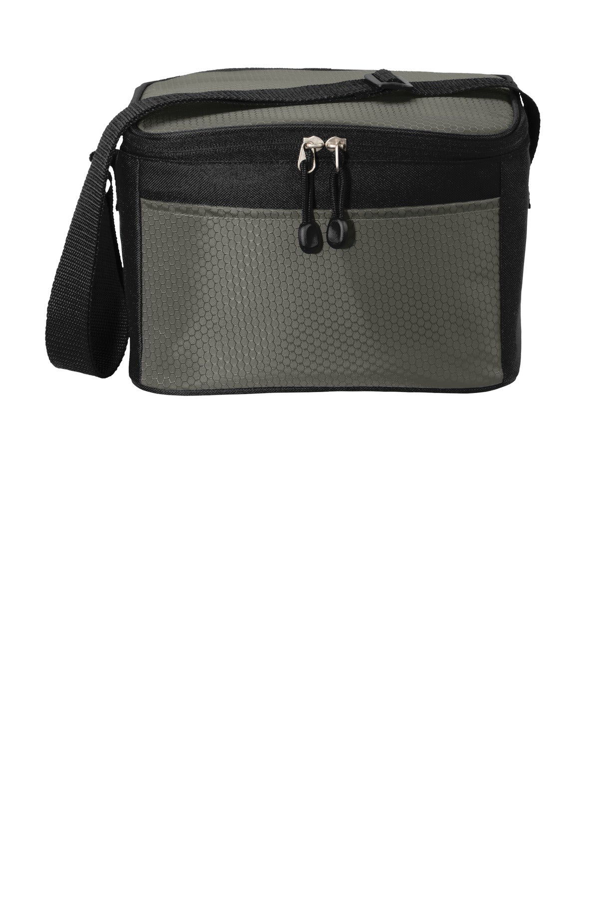 Port Authority 6-Can Cube Cooler. BG512 - Grey/ Black - front