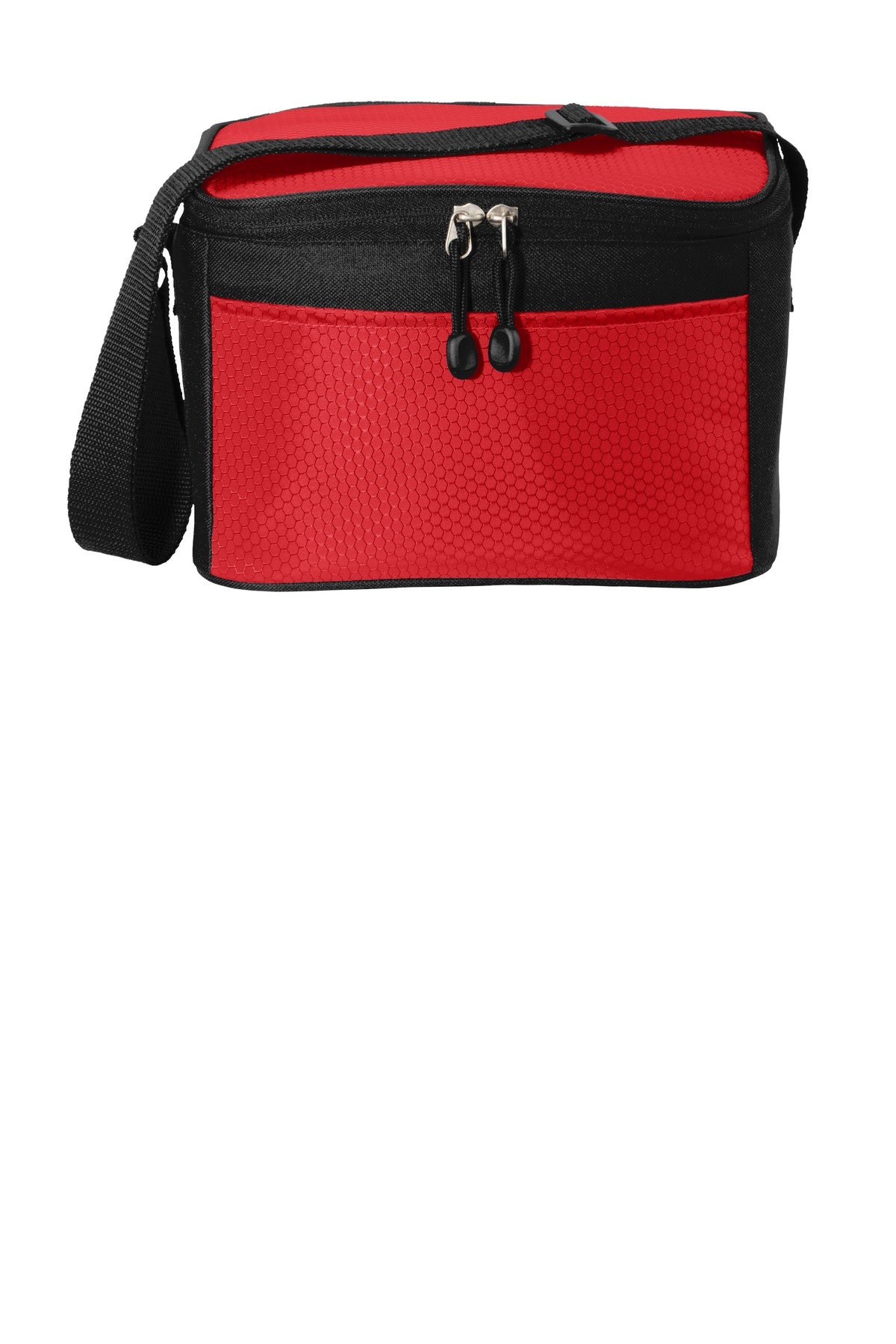 Port Authority 6-Can Cube Cooler. BG512 - Red/ Black - front