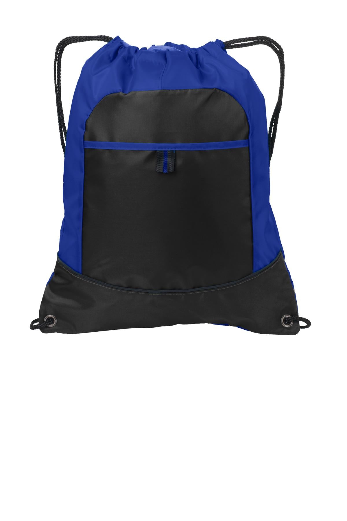 Port Authority Pocket Cinch Pack. BG611 - Hyper Blue/ Black - front