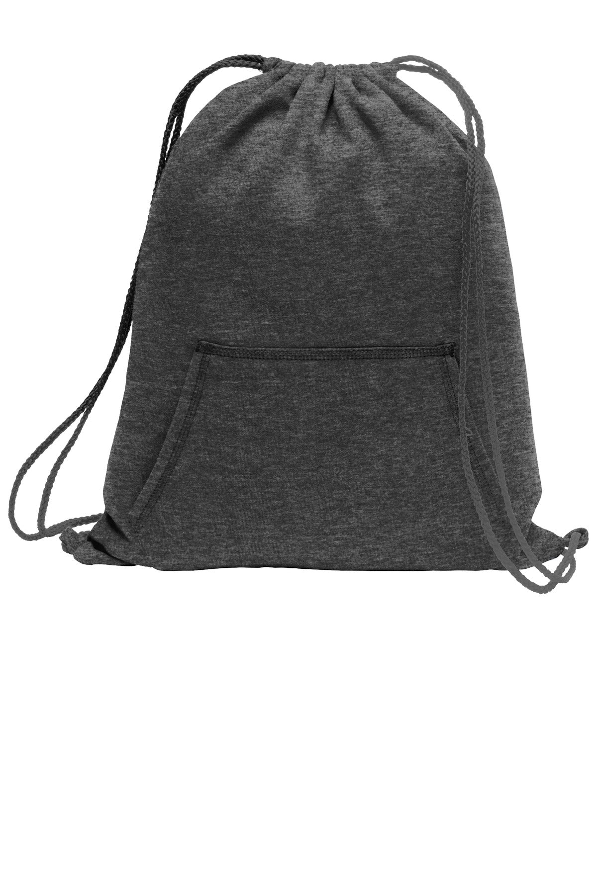 Port & Co Core Fleece Sweatshirt Cinch Pack. BG614 - Dark Heather Grey - front