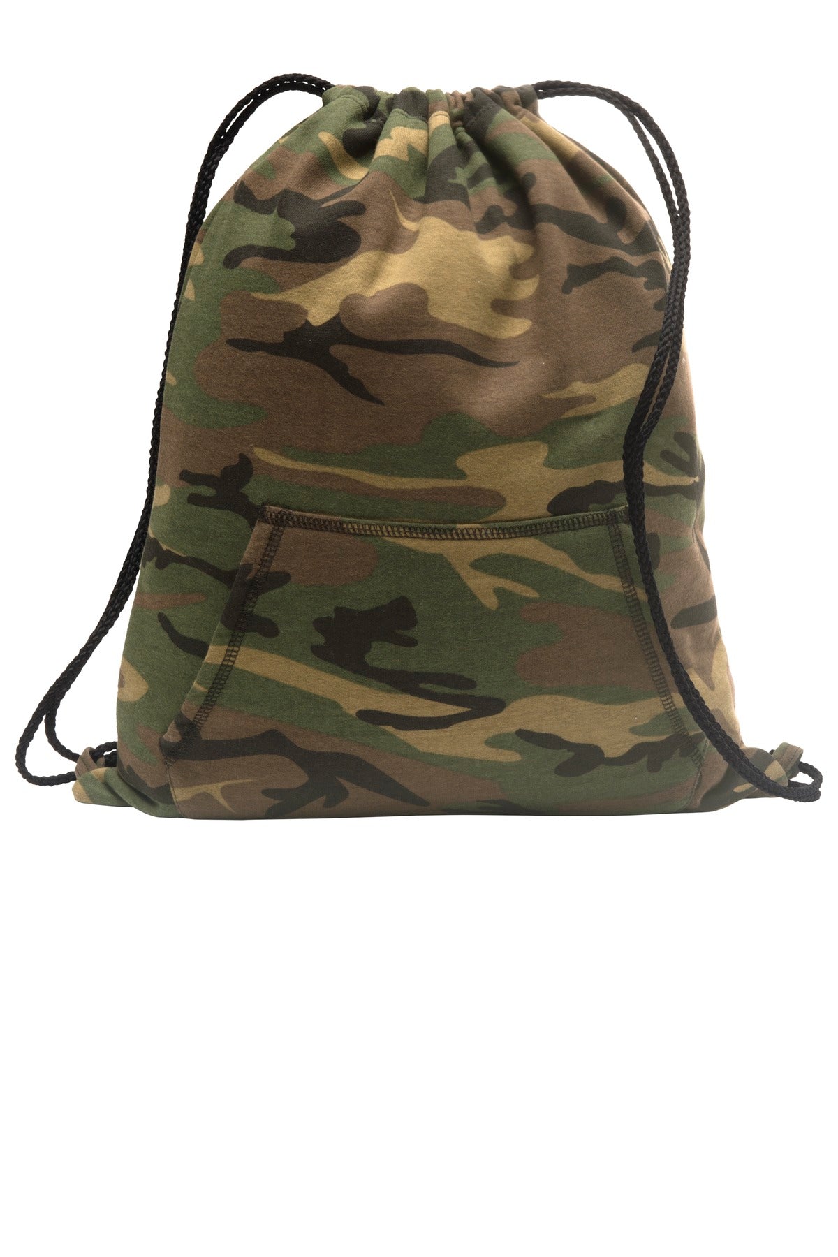 Port & Co Core Fleece Sweatshirt Cinch Pack. BG614 - Military Camo - front