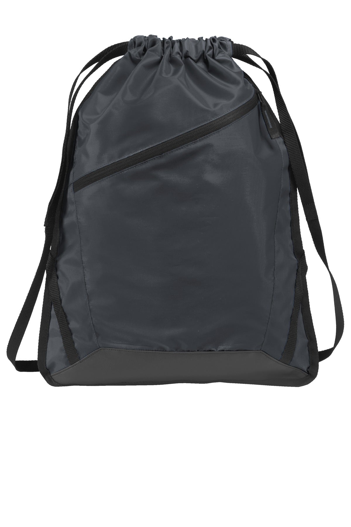 Port Authority Zip-It Cinch Pack. BG616 - Graphite/ Black - front