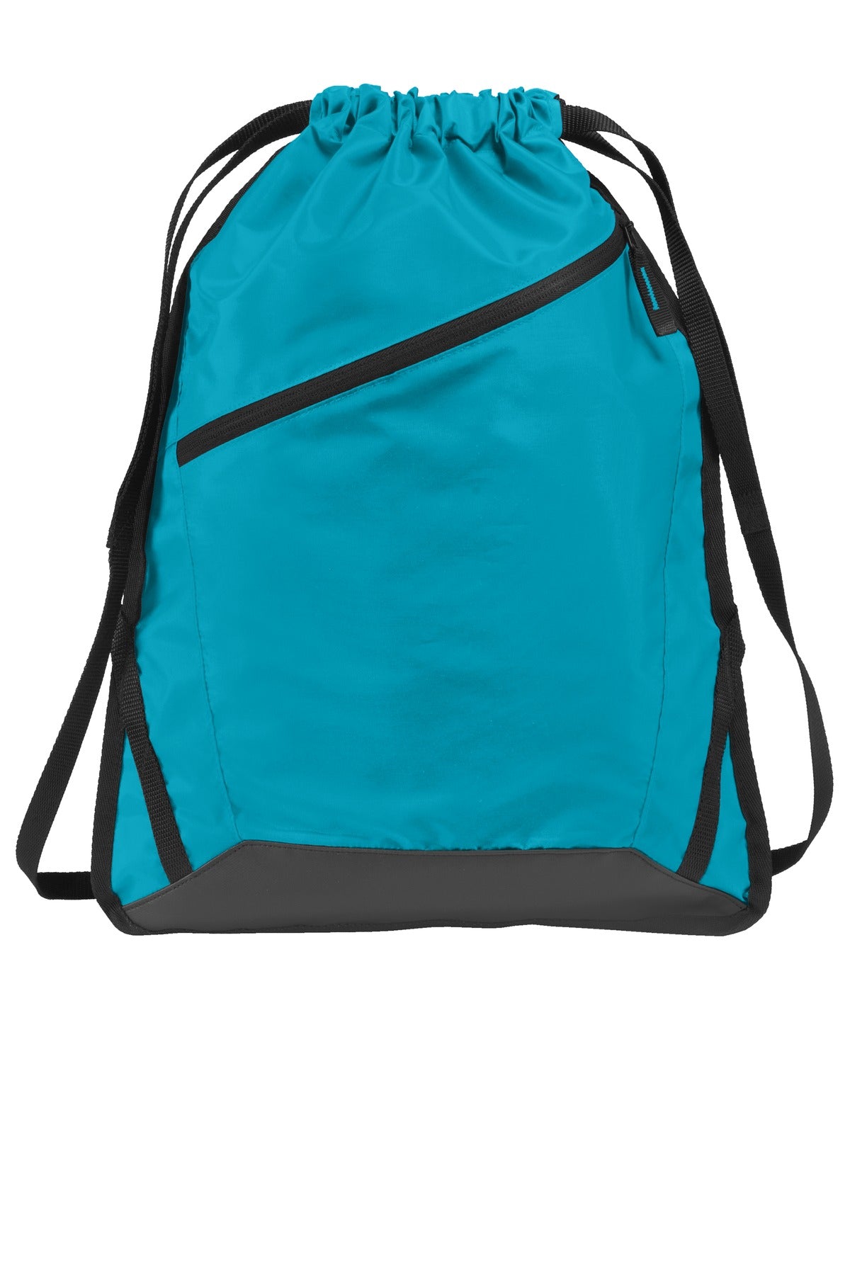 Port Authority Zip-It Cinch Pack. BG616 - Tropic Blue/ Black - front