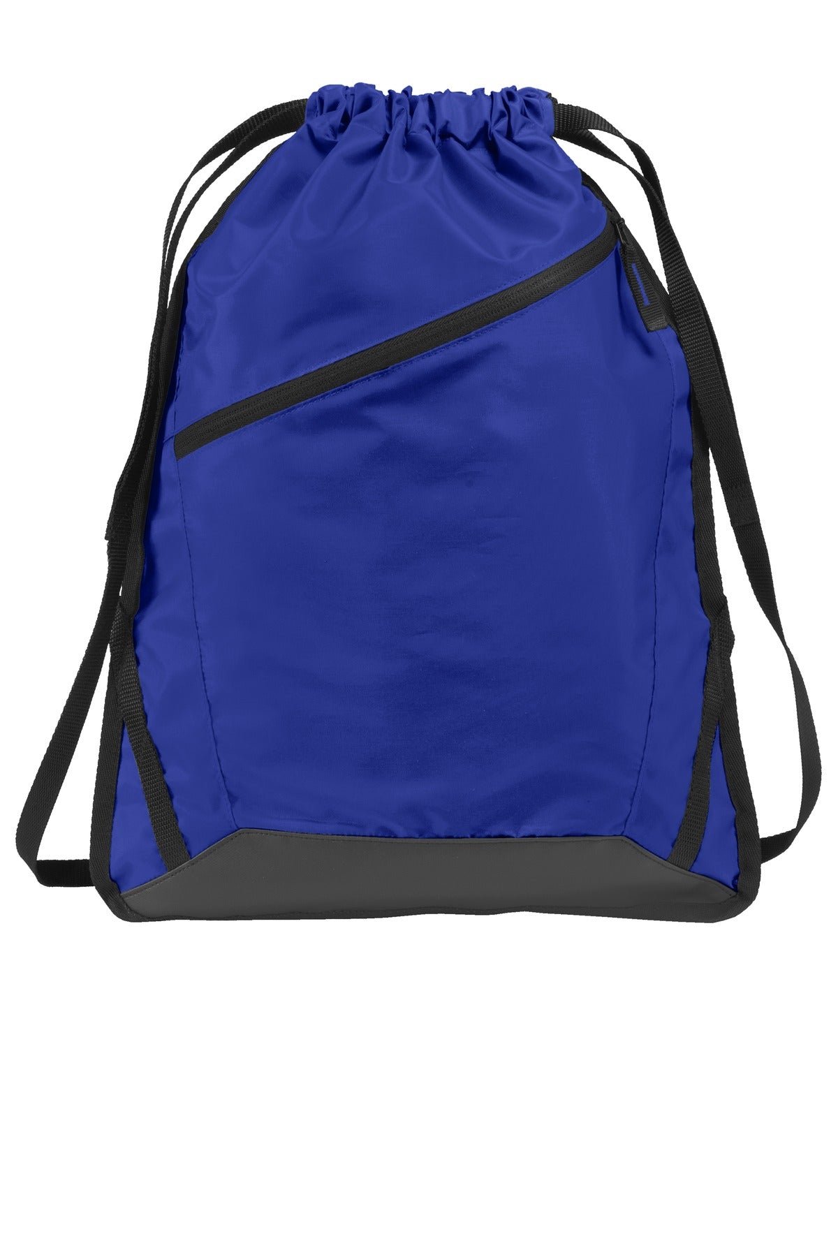 Port Authority Zip-It Cinch Pack. BG616 - True Royal/ Black - front