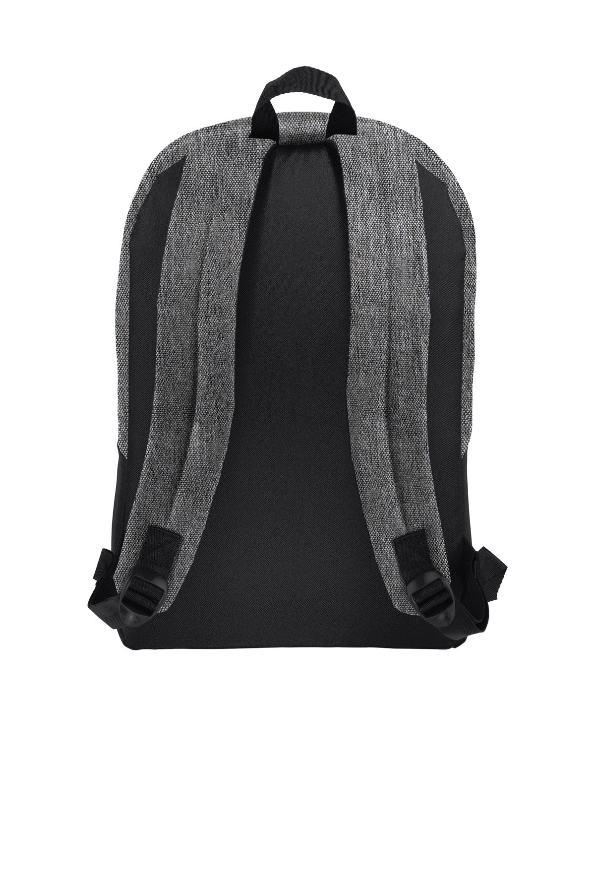 DISCONTINUED Port Authority Retro Backpack BG7150 - Heather Grey/ Black - back
