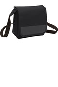 Port Authority Lunch Cooler Messenger. BG753 - Black/ Dark Charcoal - front