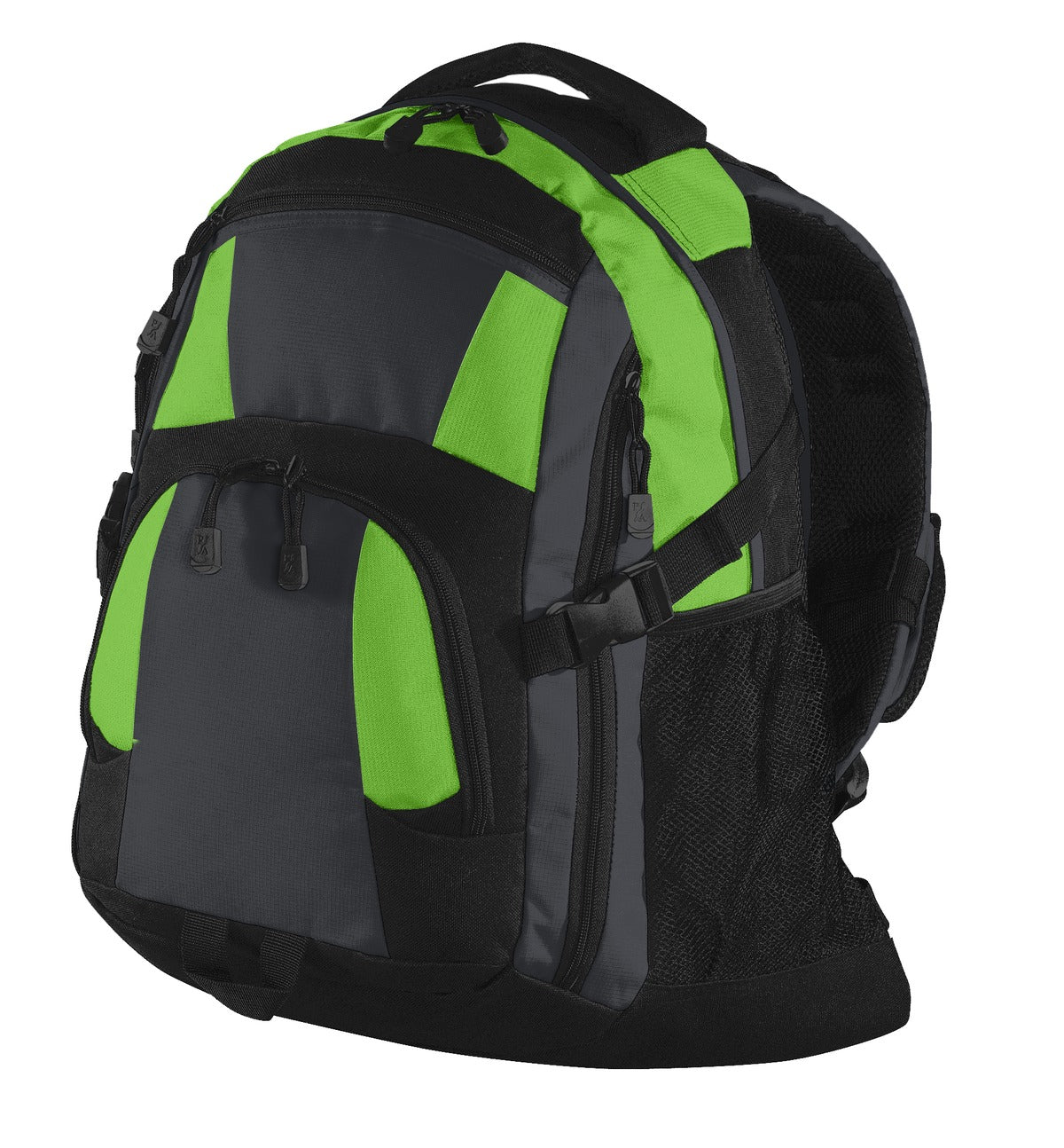 Port Authority Urban Backpack. BG77 - Bright Lime/ Magnet/ Black - front