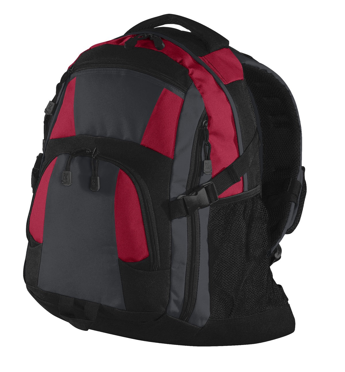 Port Authority Urban Backpack. BG77 - Red/ Magnet/ Black - front