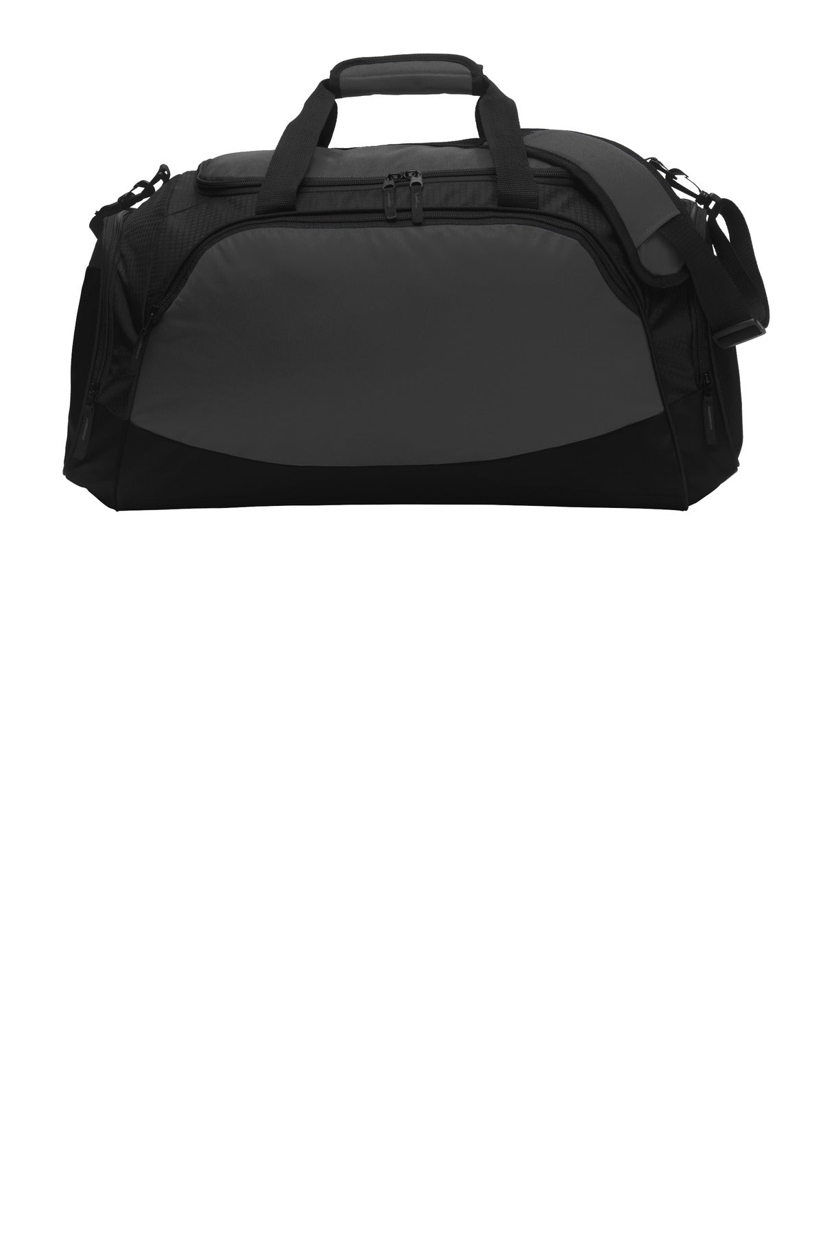 Port Authority Medium Active Duffel. BG801 - Dark Charcoal/ Black - front