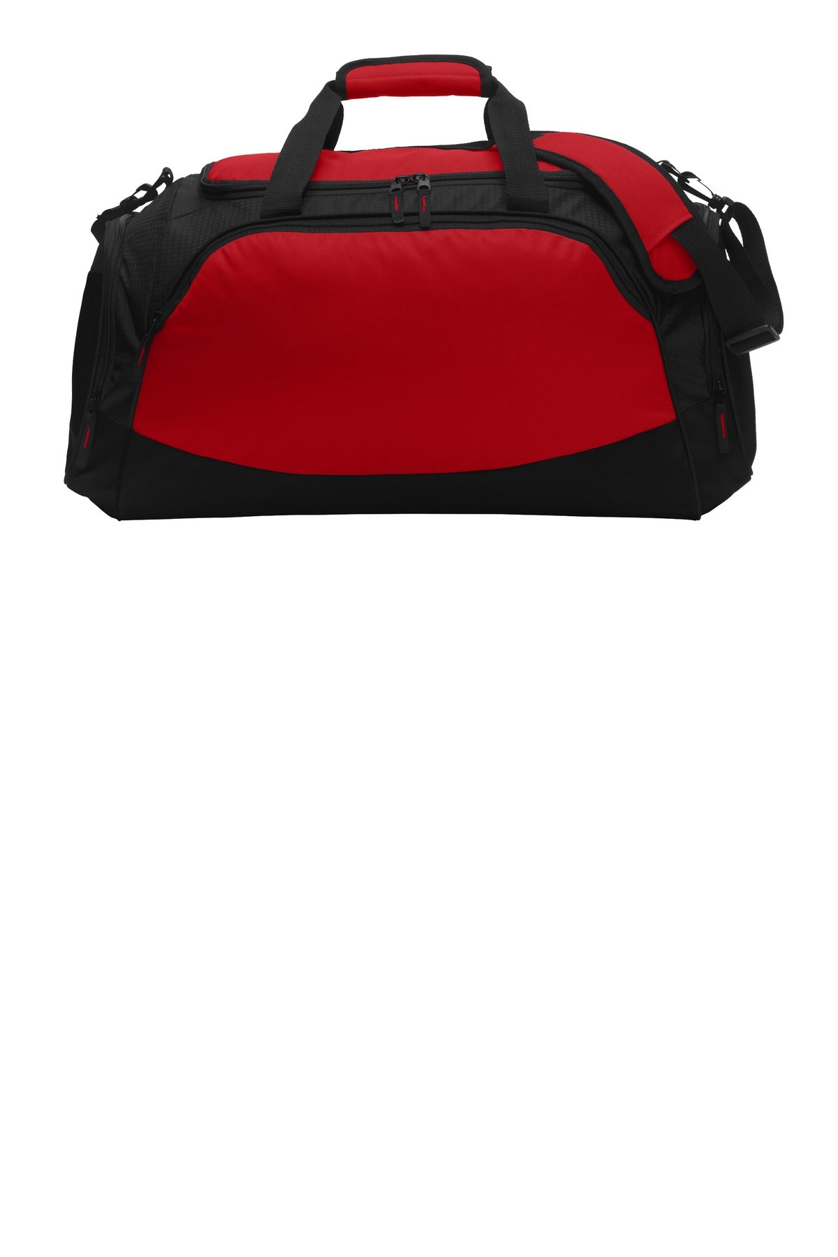 Port Authority Medium Active Duffel. BG801 - True Red/ Black - front