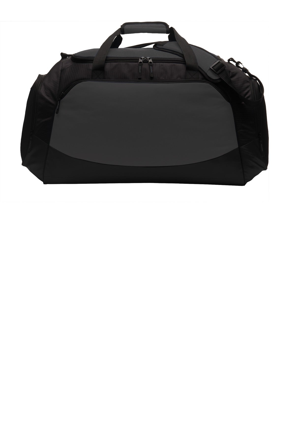 Port Authority Large Active Duffel. BG802 - Dark Charcoal/ Black - front